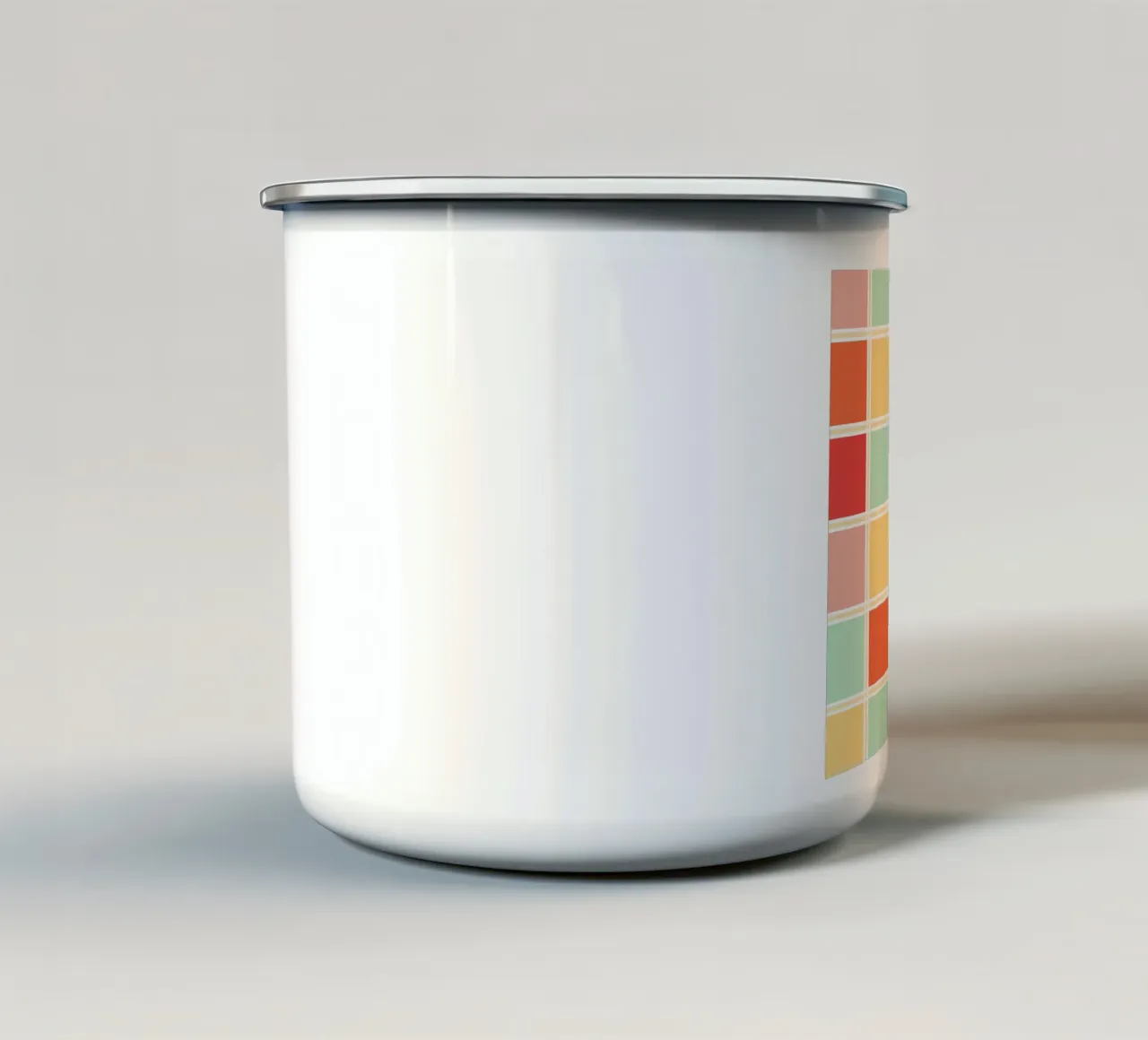 Retro Plaid Karo tazza in smalto da BAINAI