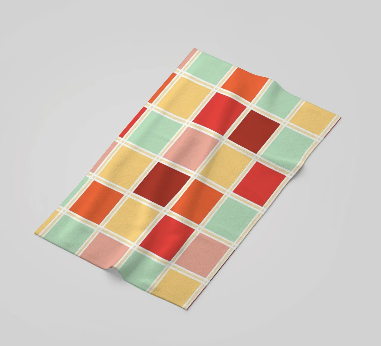 Retro Plaid Karo beach towel by BAINAI