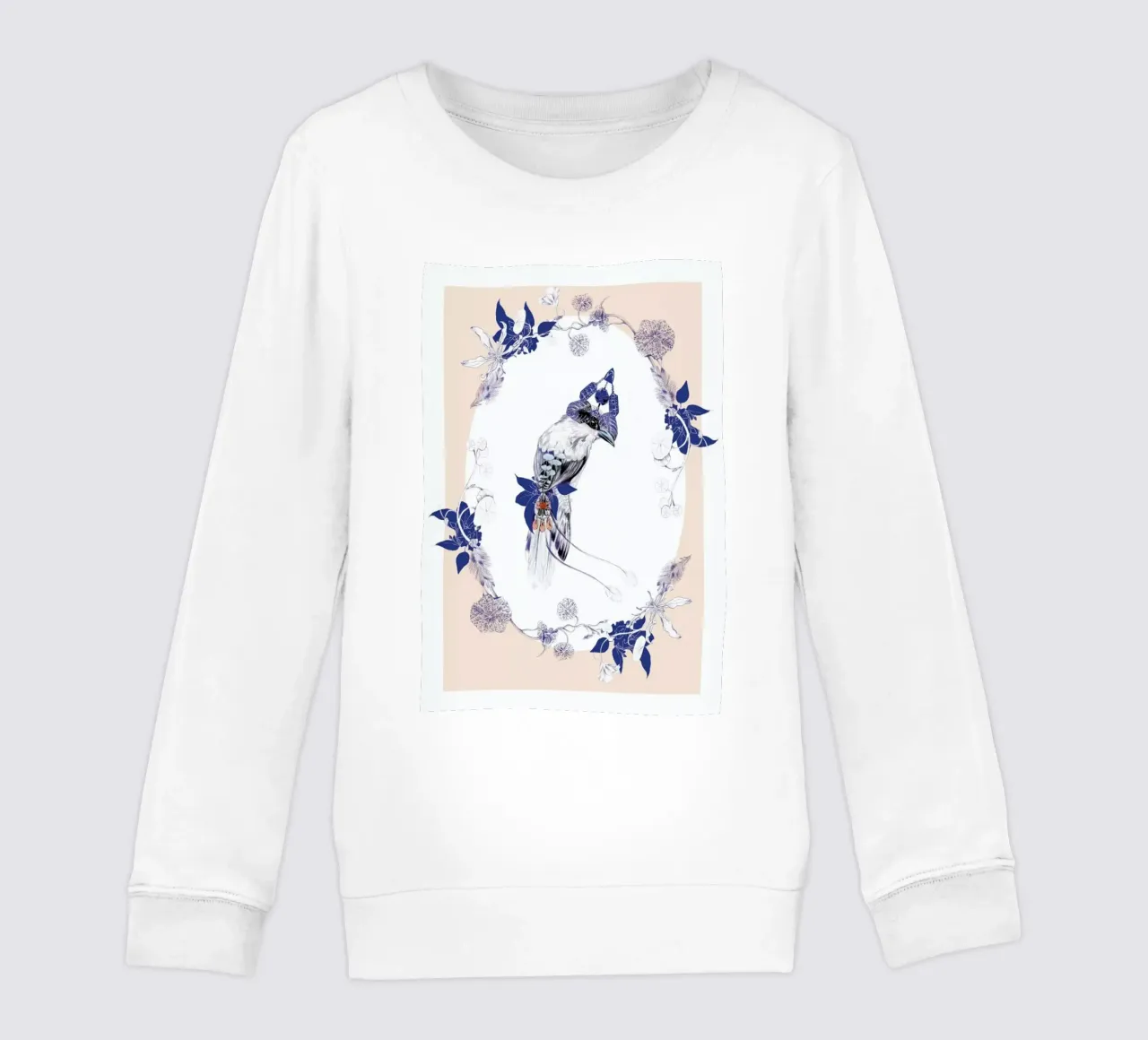 Magpie Bird Pink felpa bambino da La Scarlatte