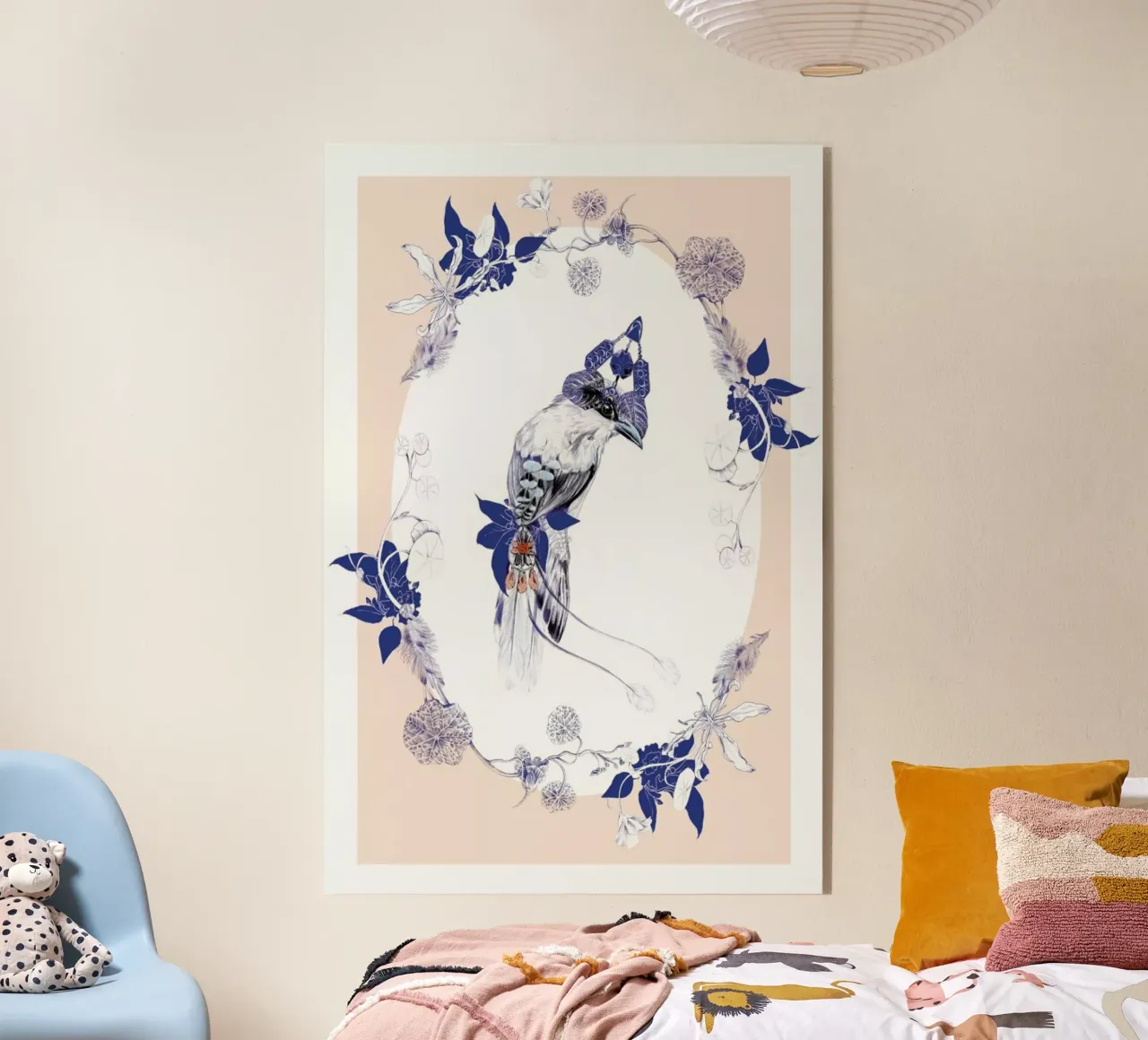Magpie Bird Pink acrylic glass by La Scarlatte