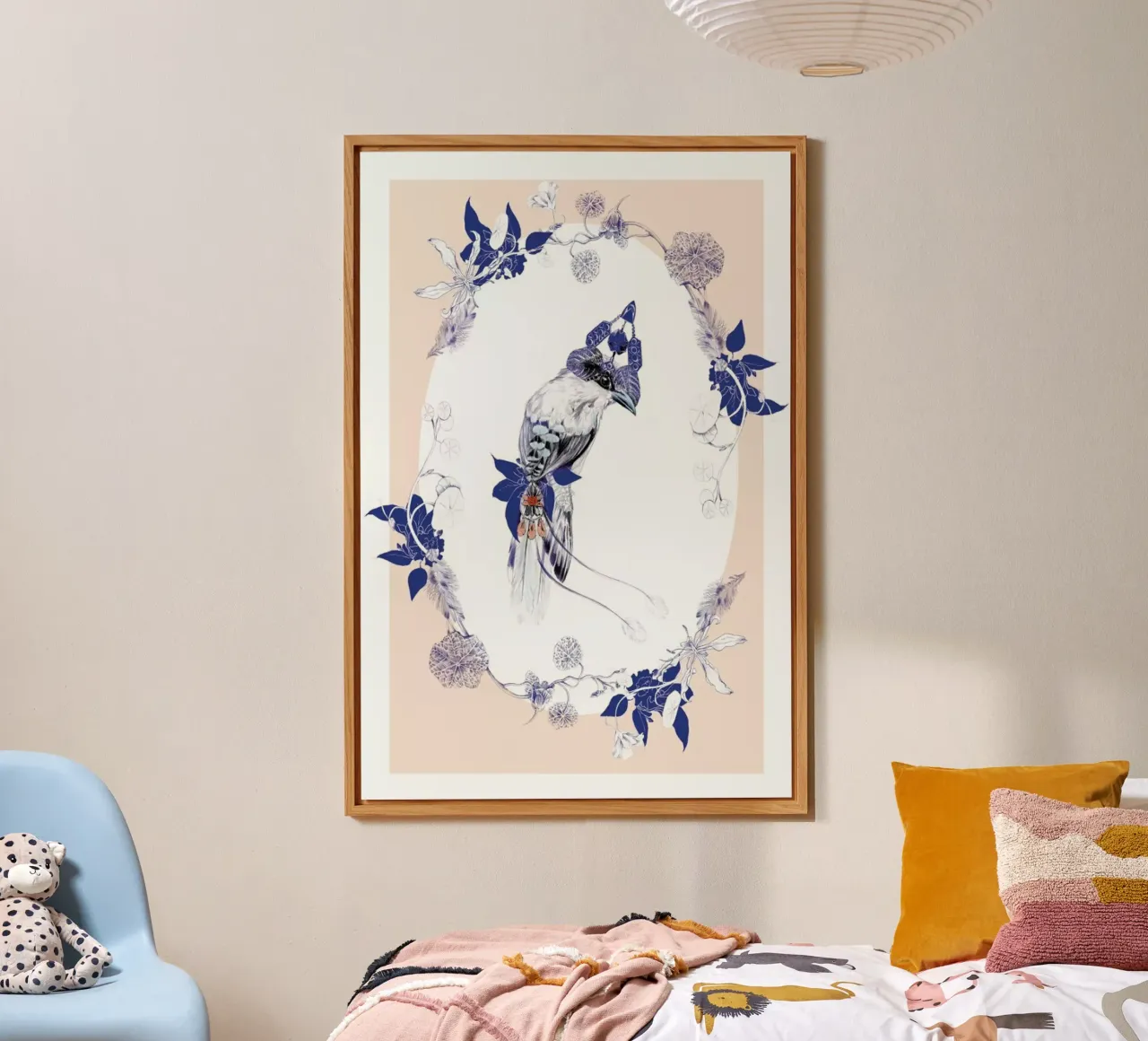 Magpie Bird Pink alluminio dibond da La Scarlatte