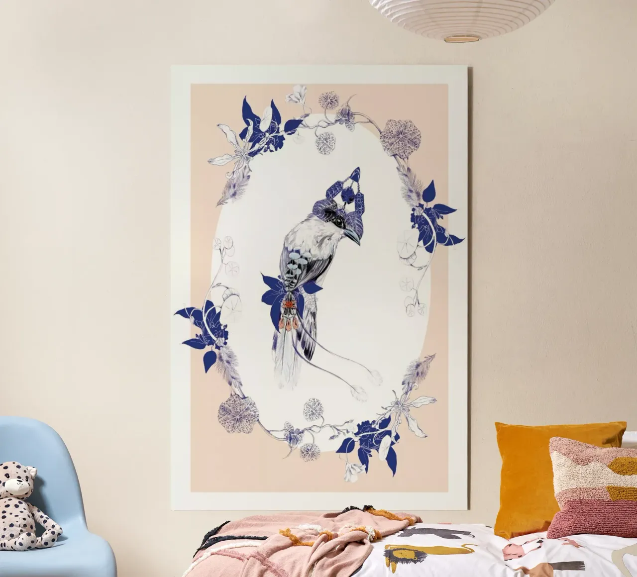 Magpie Bird Pink alluminio dibond da La Scarlatte