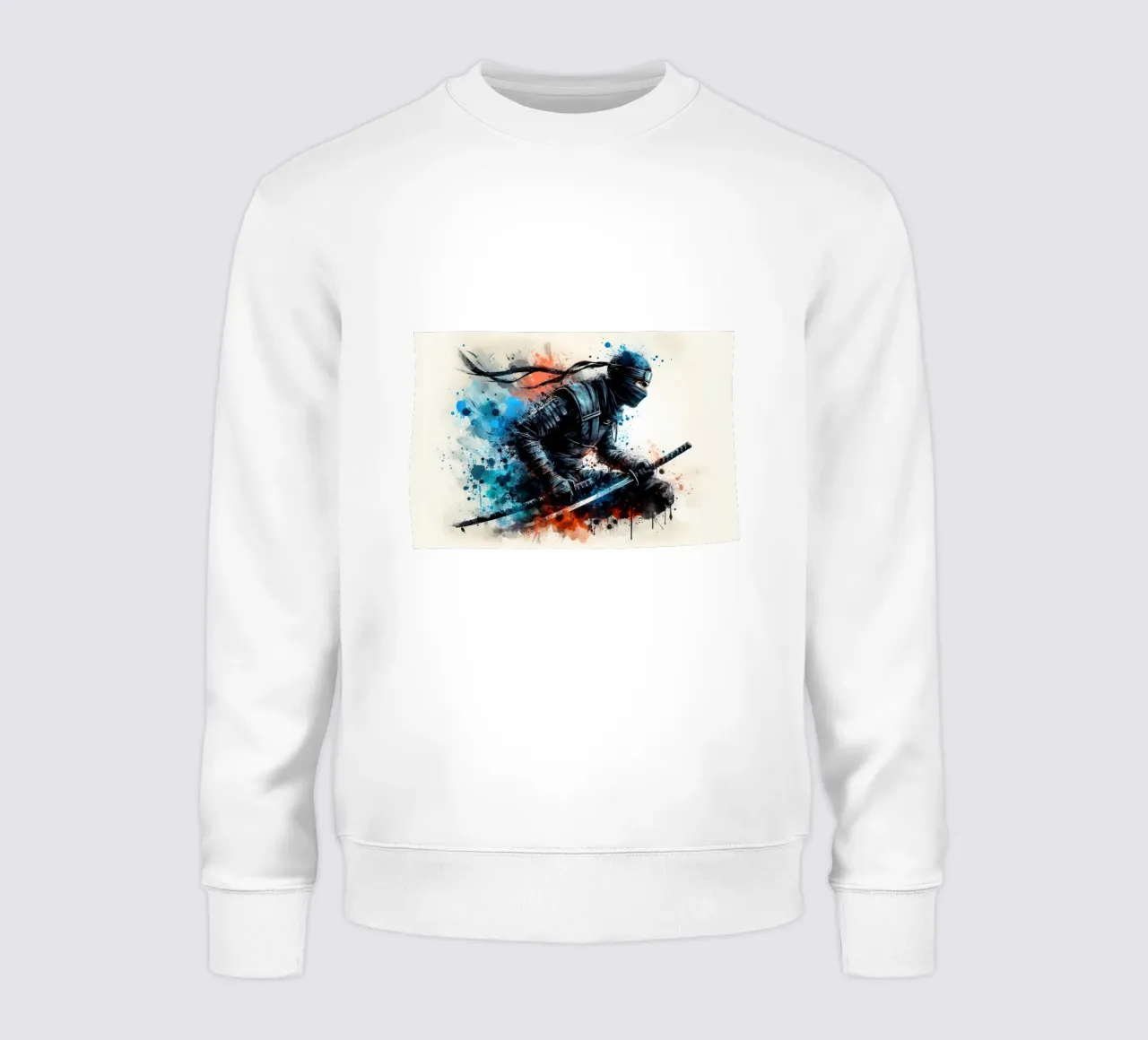 acquerello di un guerriero ninja felpa da ARTVI-SHOP