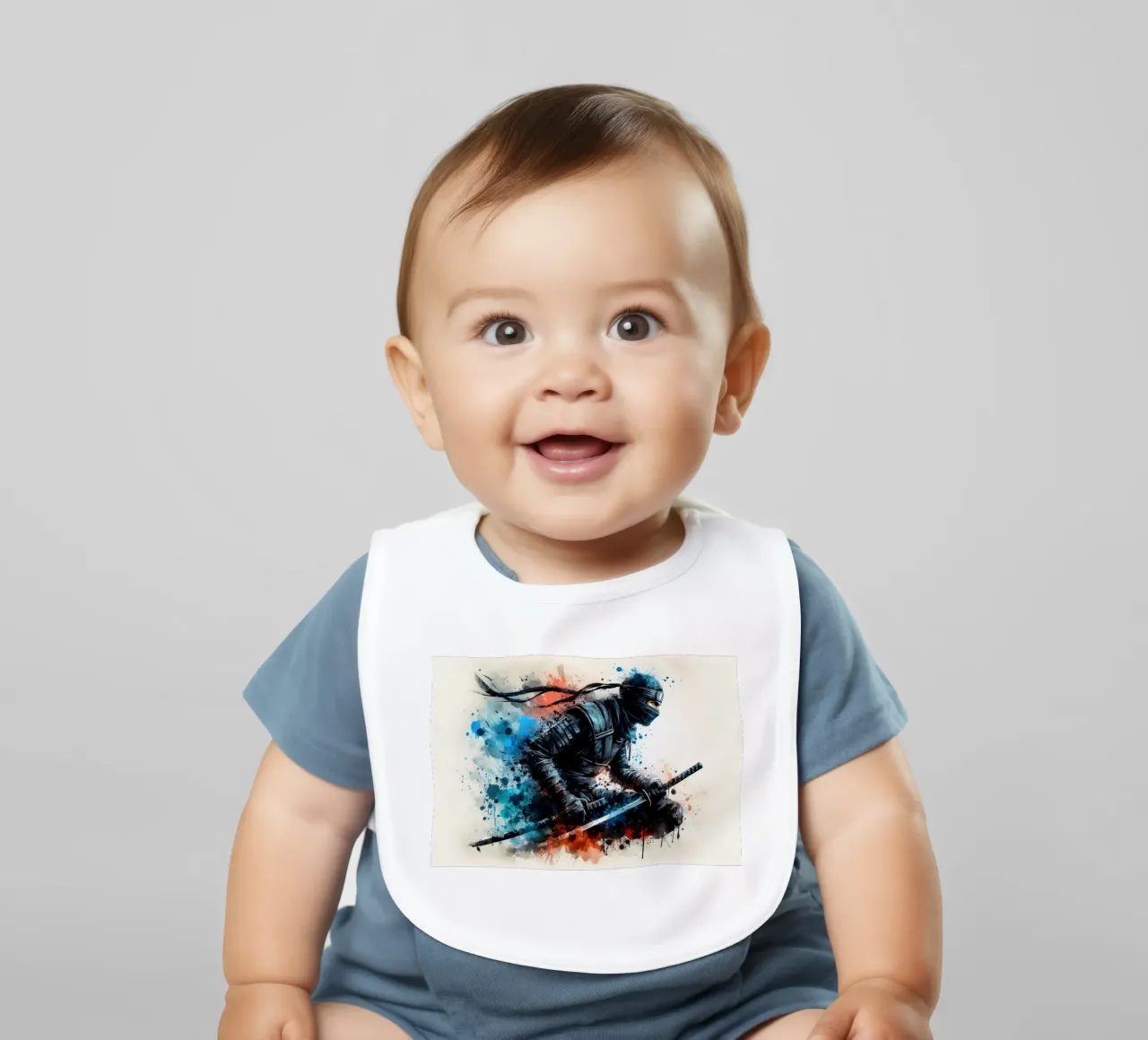 acquerello di un guerriero ninja bavaglino da 🎁 ARTVI-SHOP
