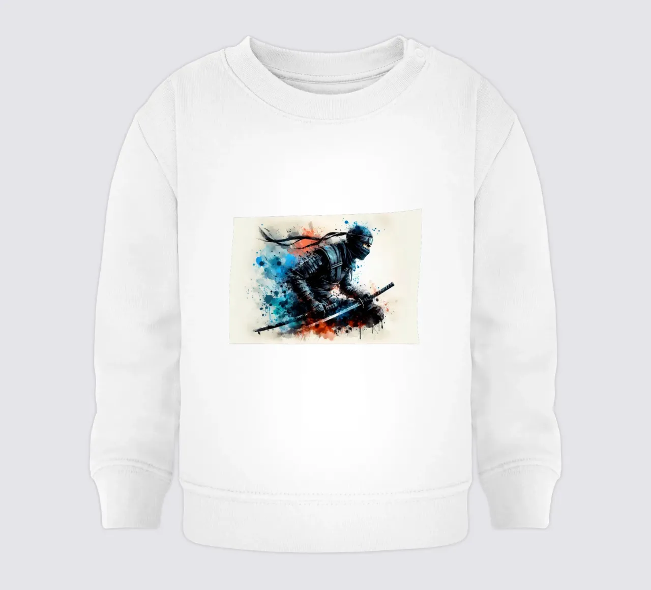 acquerello di un guerriero ninja felpa neonato da ARTVI-SHOP