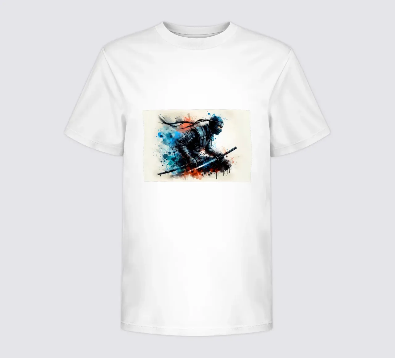 watercolor of a ninja warrior kids t-shirt by 🎁 ARTVI-SHOP
