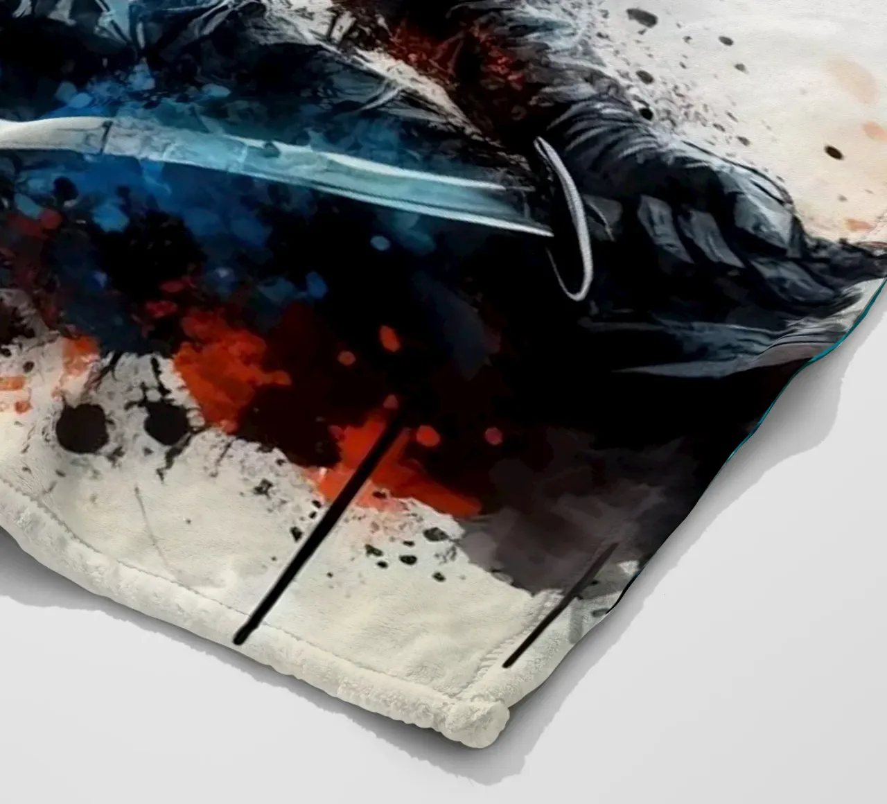 acquerello di un guerriero ninja coperta in pile da 🎁 ARTVI-SHOP