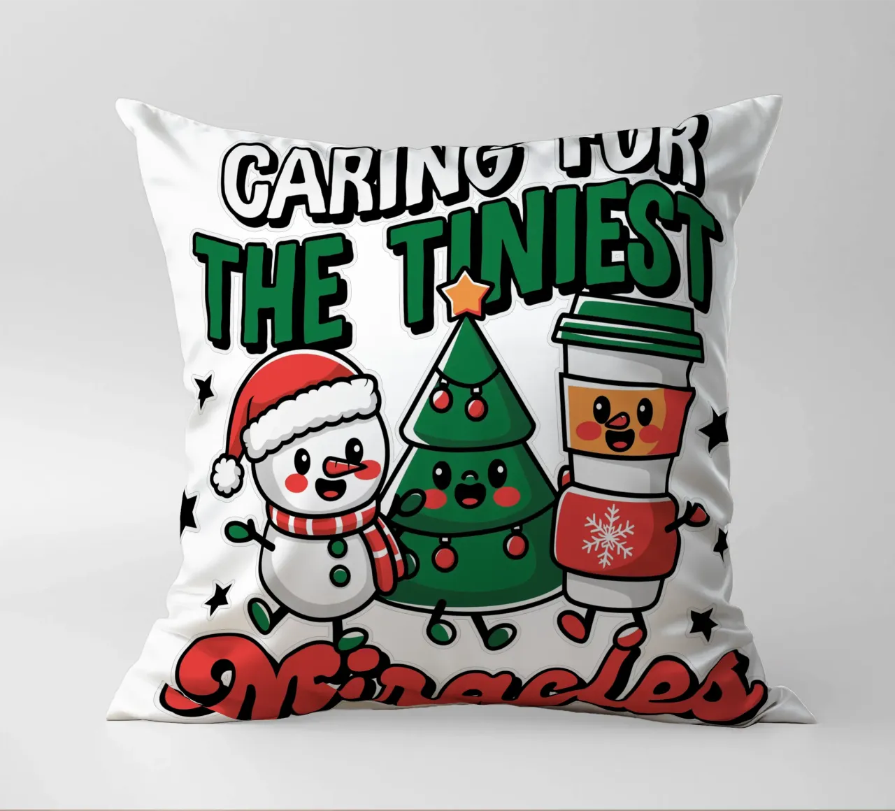 Caring for the Tiniest Miracles cuscino da edsonramosart