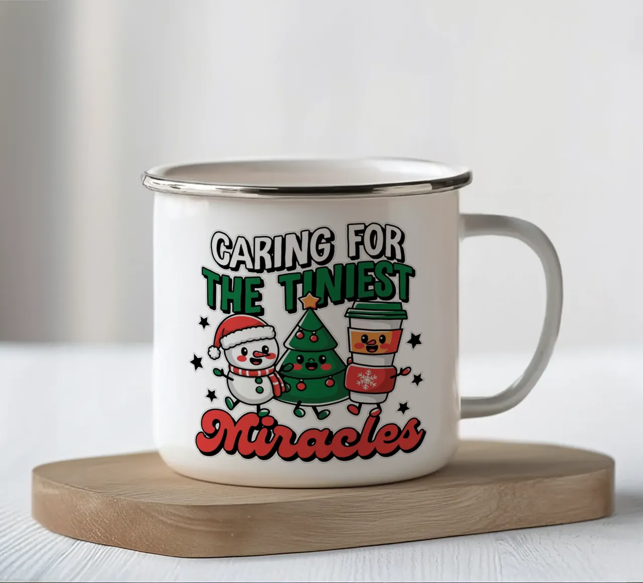 Caring for the Tiniest Miracles tazza in smalto da edsonramosart