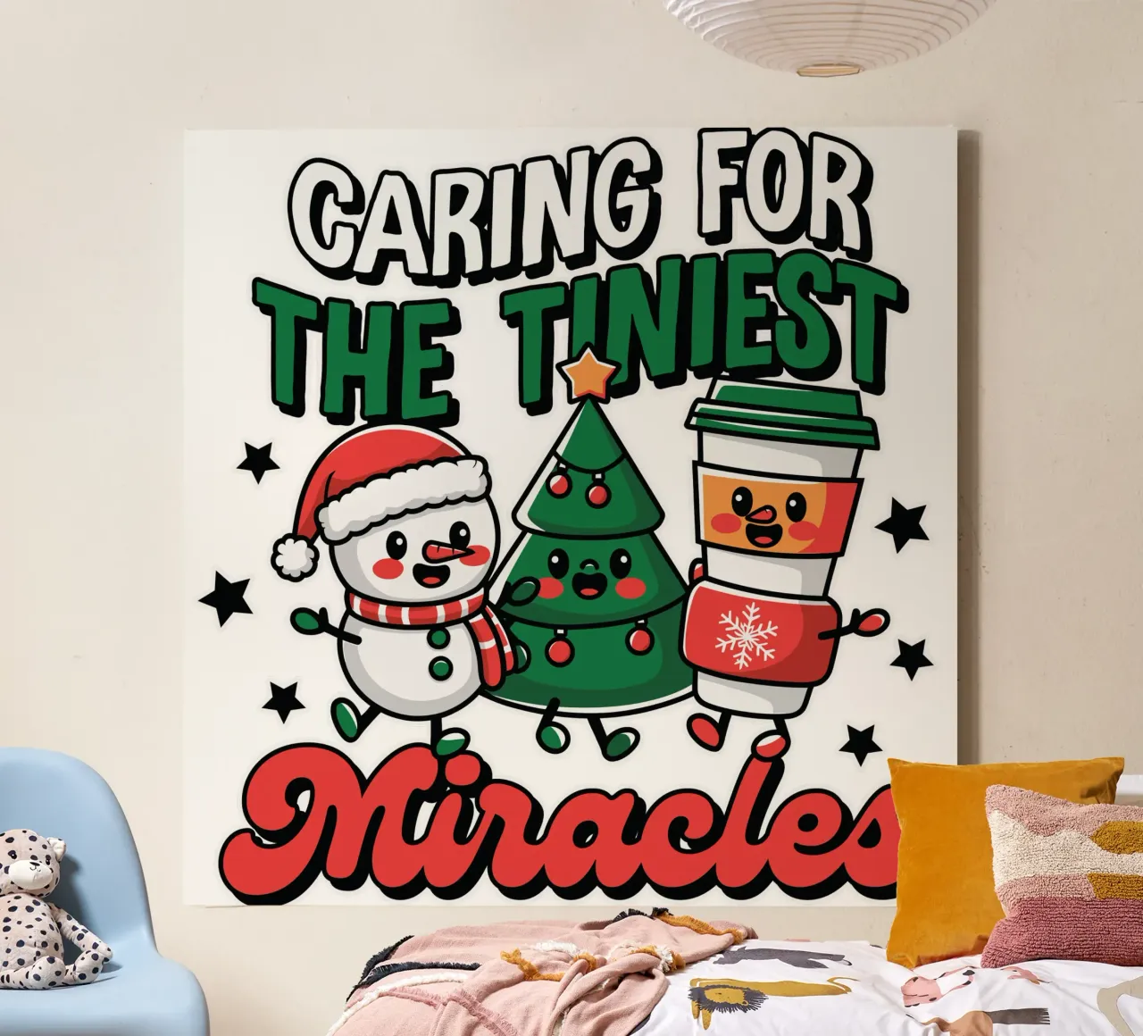 Caring for the Tiniest Miracles tela con Cornice a cassetta da edsonramosart