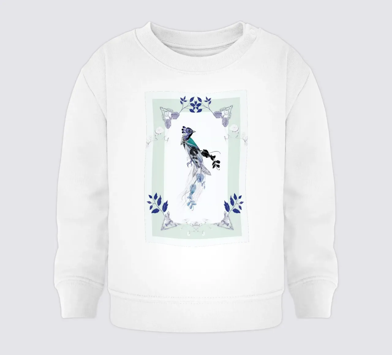 Magpie Bird Mint felpa neonato da La Scarlatte