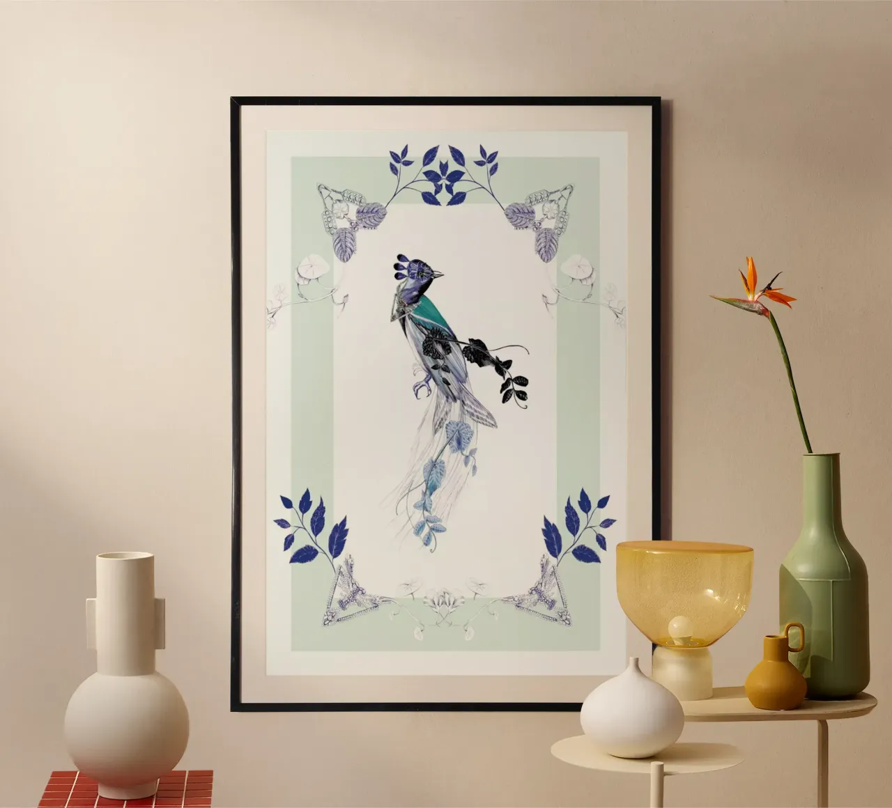 Magpie Bird Mint carta hahnemühle da La Scarlatte