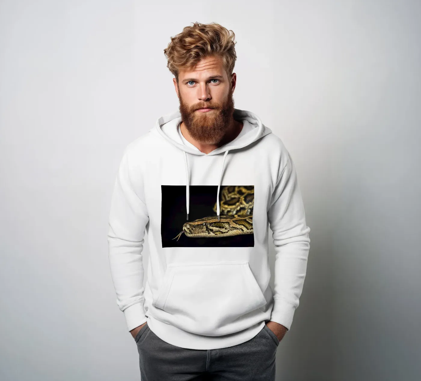 Python Headshot felpa con cappuccio da Curious Collections by Marielle Leenders