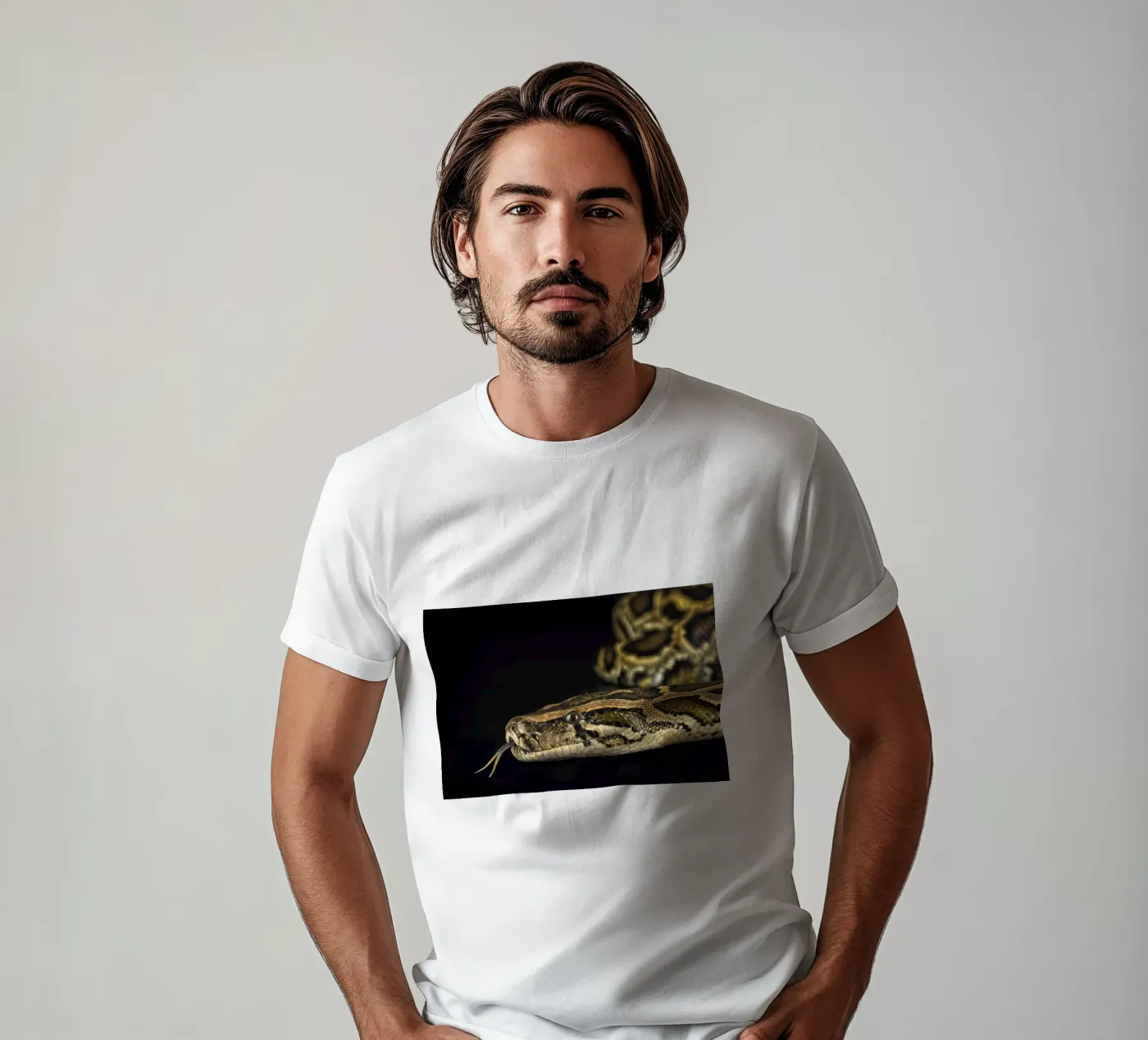 Python Headshot t-shirt da Curious Collections by Marielle Leenders