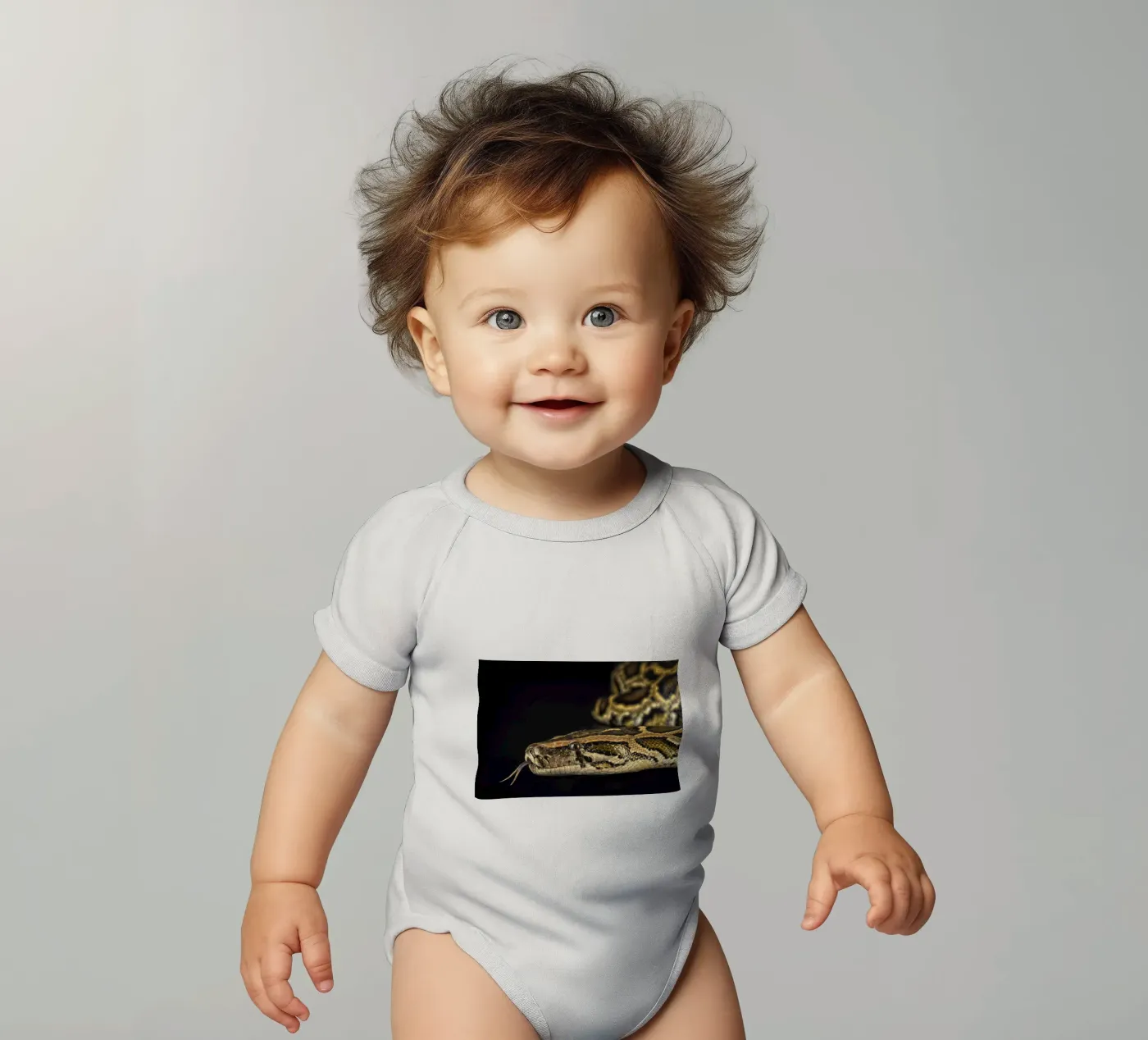 Pitone Immagine di testa body neonato maniche corte da Curious Collections by Marielle Leenders