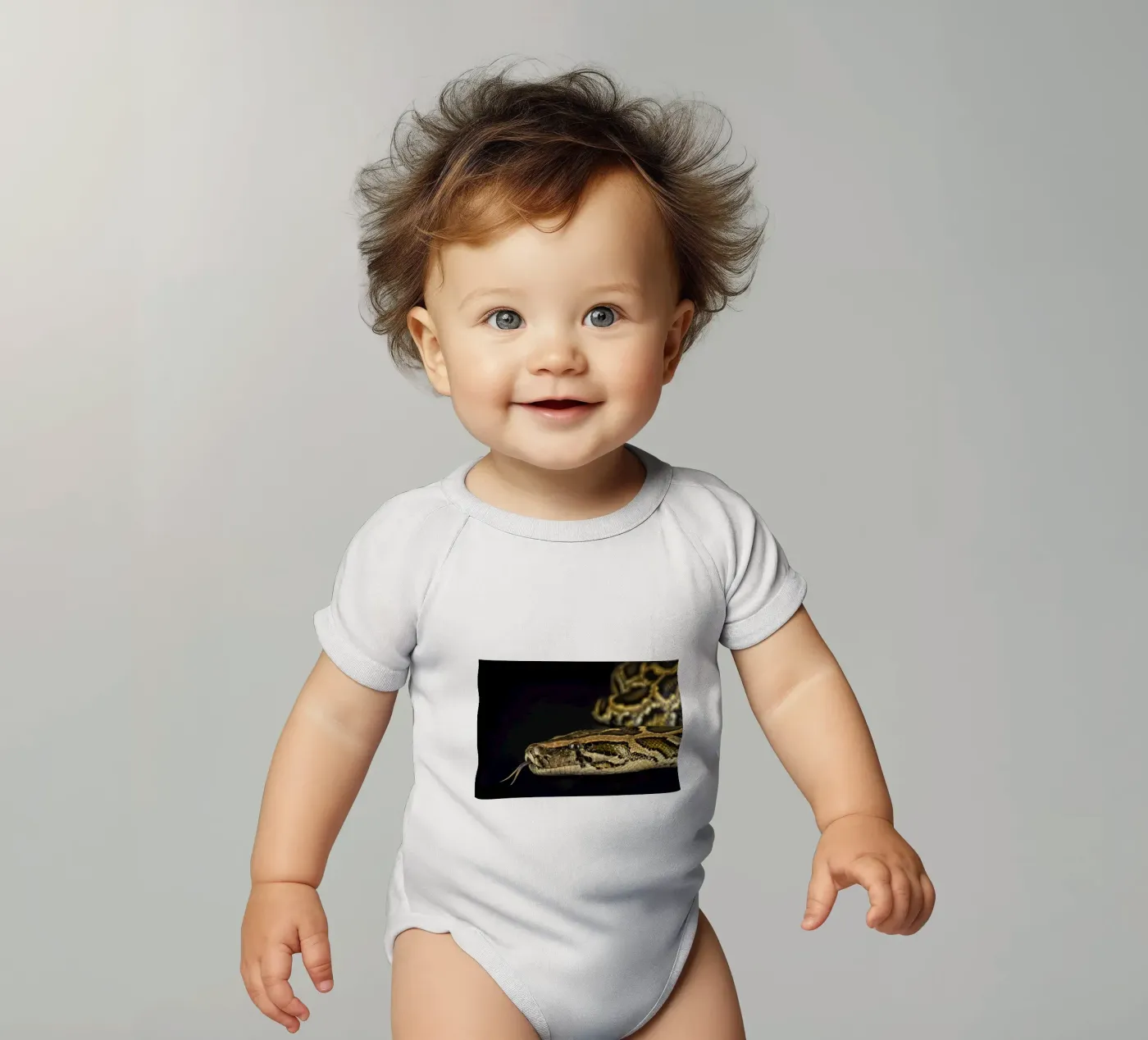 Pitone Immagine di testa body neonato maniche corte da Curious Collections by Marielle Leenders