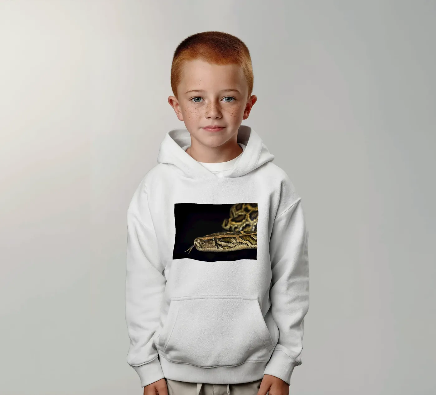 Python Headshot kinder hoodie van Curious Collections by Marielle Leenders