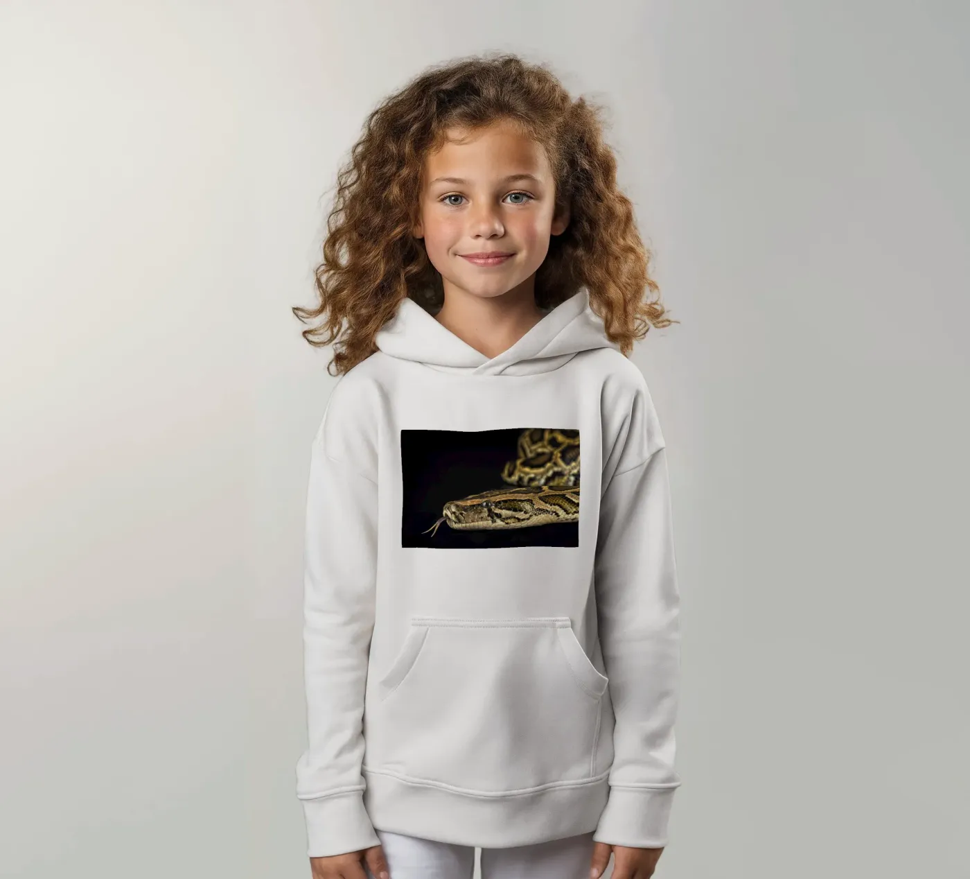 Python Headshot kinder hoodie van Curious Collections by Marielle Leenders