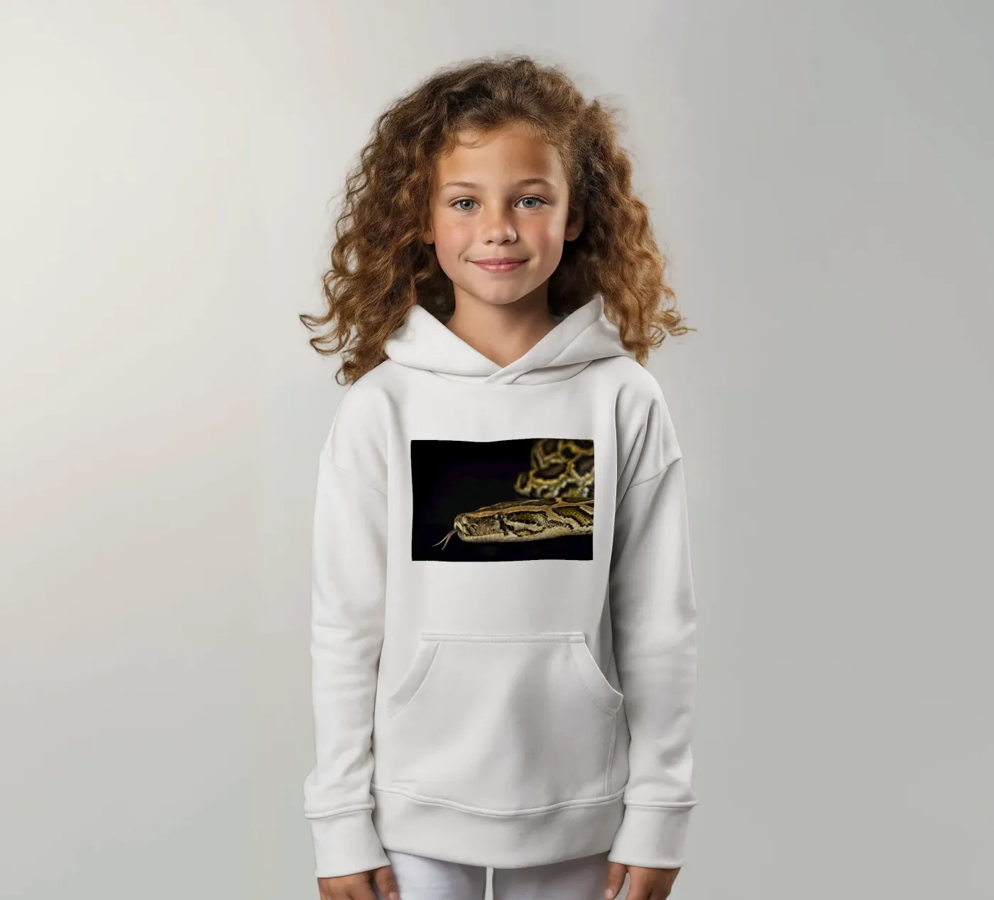 Python Headshot kinder hoodie van Curious Collections by Marielle Leenders