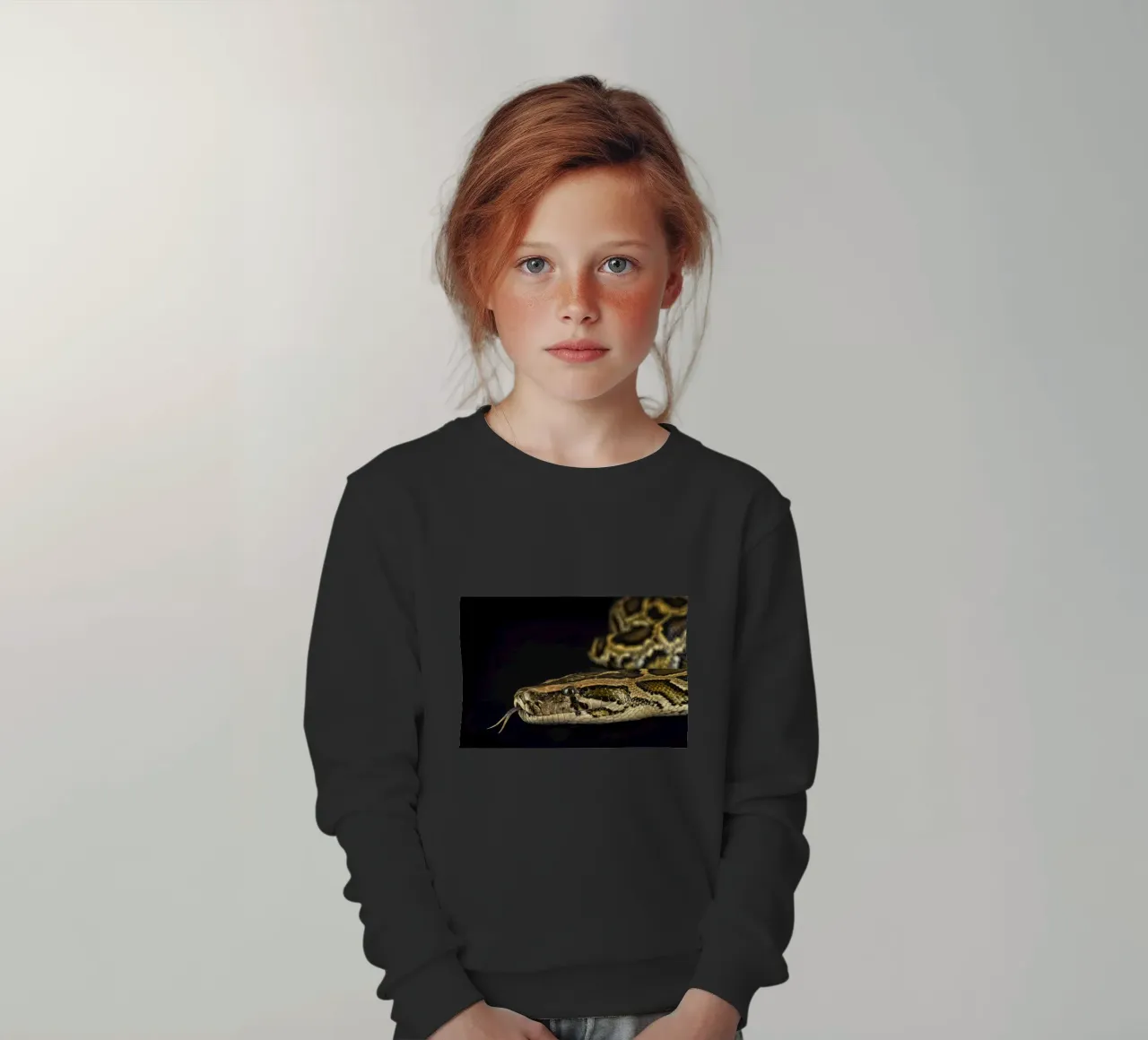 Python Hoofdfoto kinder sweatshirt van Curious Collections by Marielle Leenders