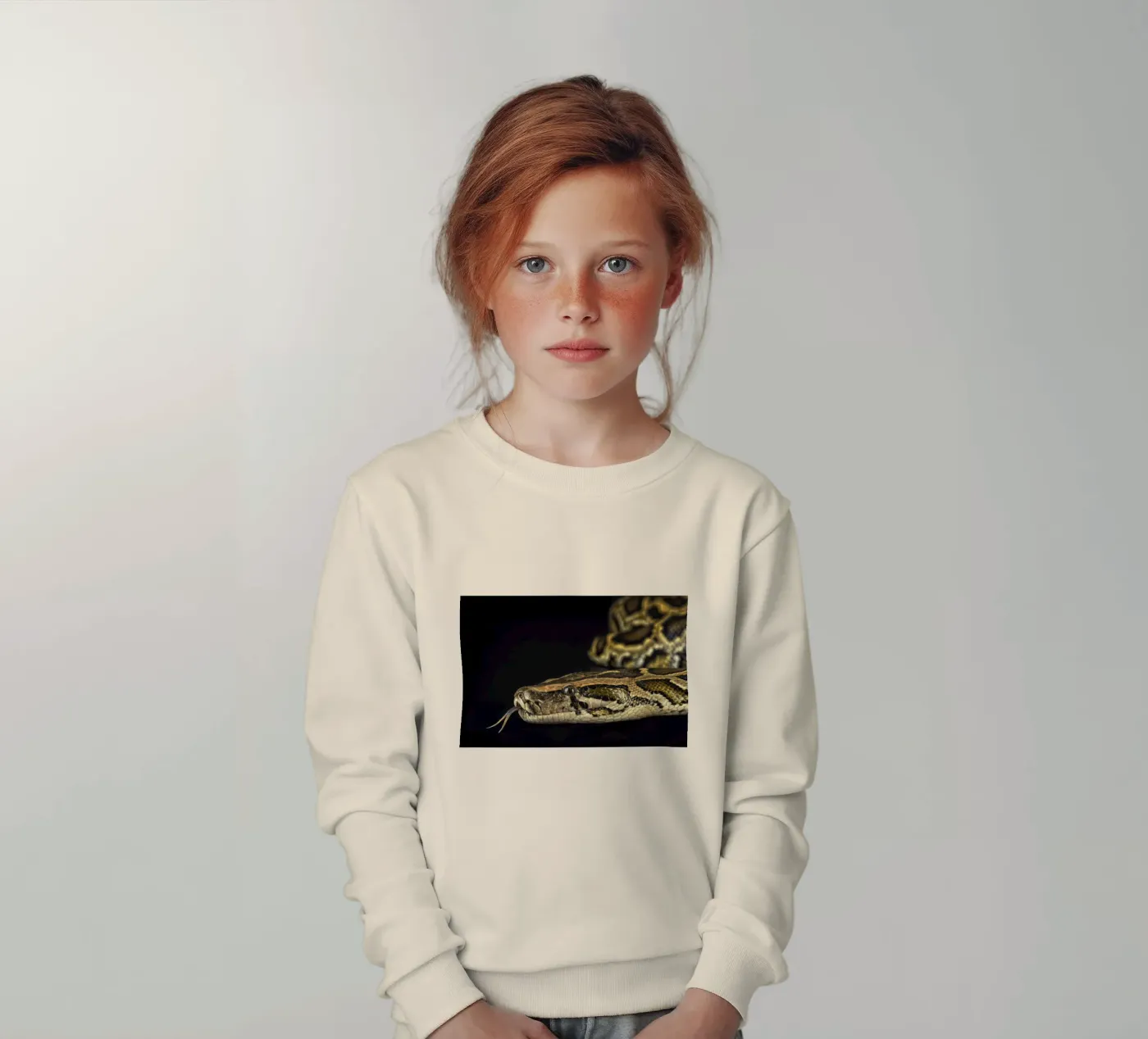 Python Headshot kids sweatshirt by Curious Collections by Marielle Leenders