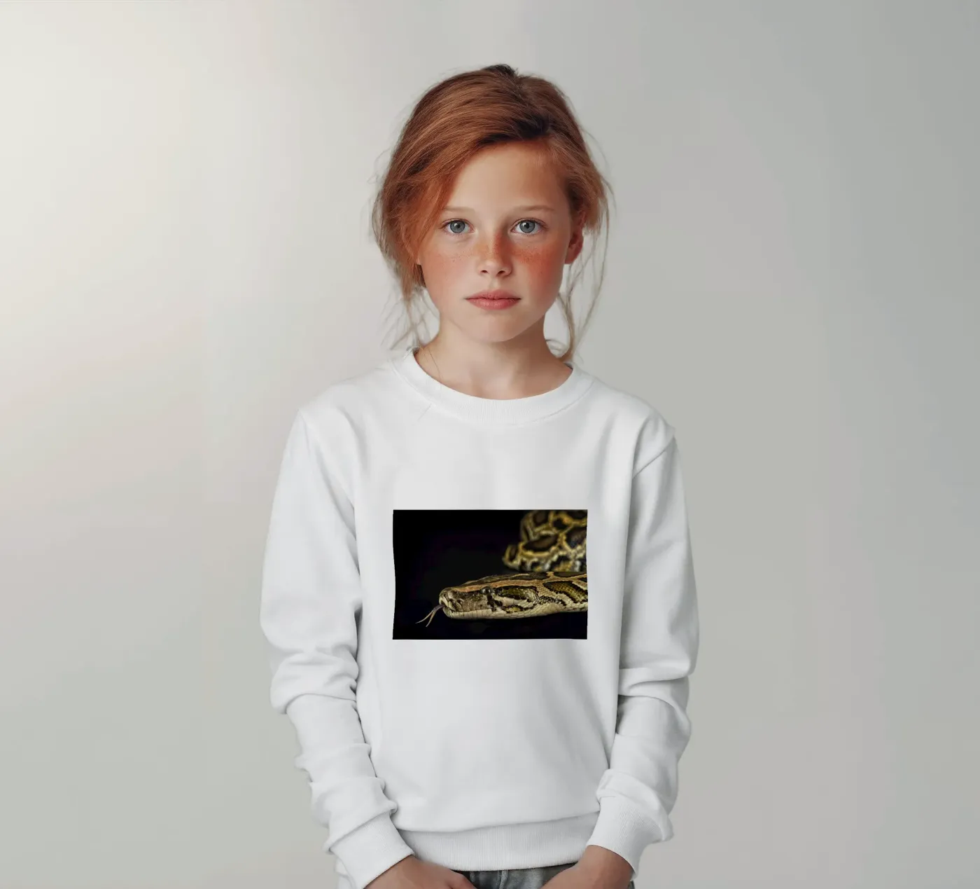 Python Headshot kids sweatshirt by Curious Collections by Marielle Leenders
