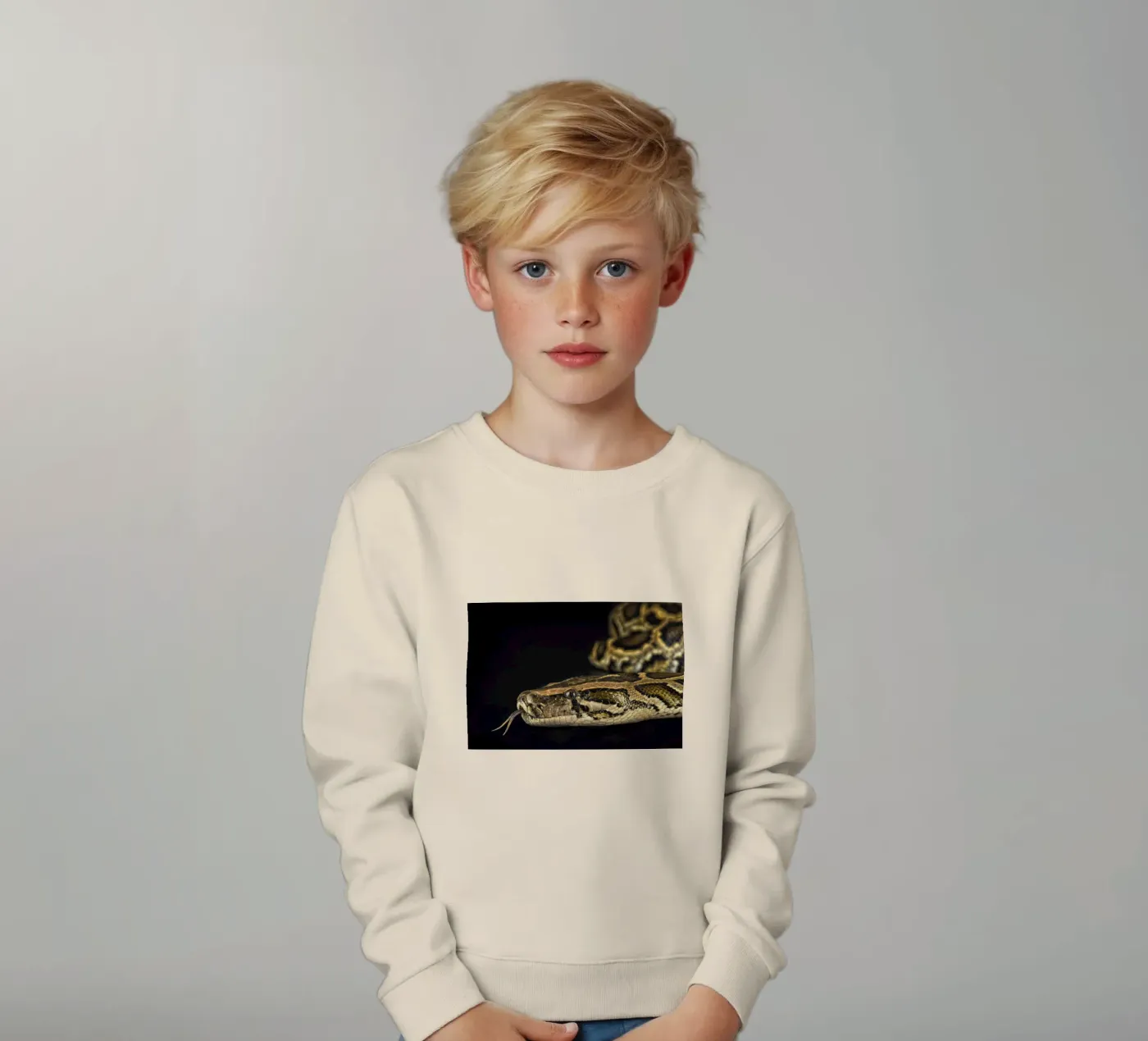 Python Headshot kids sweatshirt by Curious Collections by Marielle Leenders