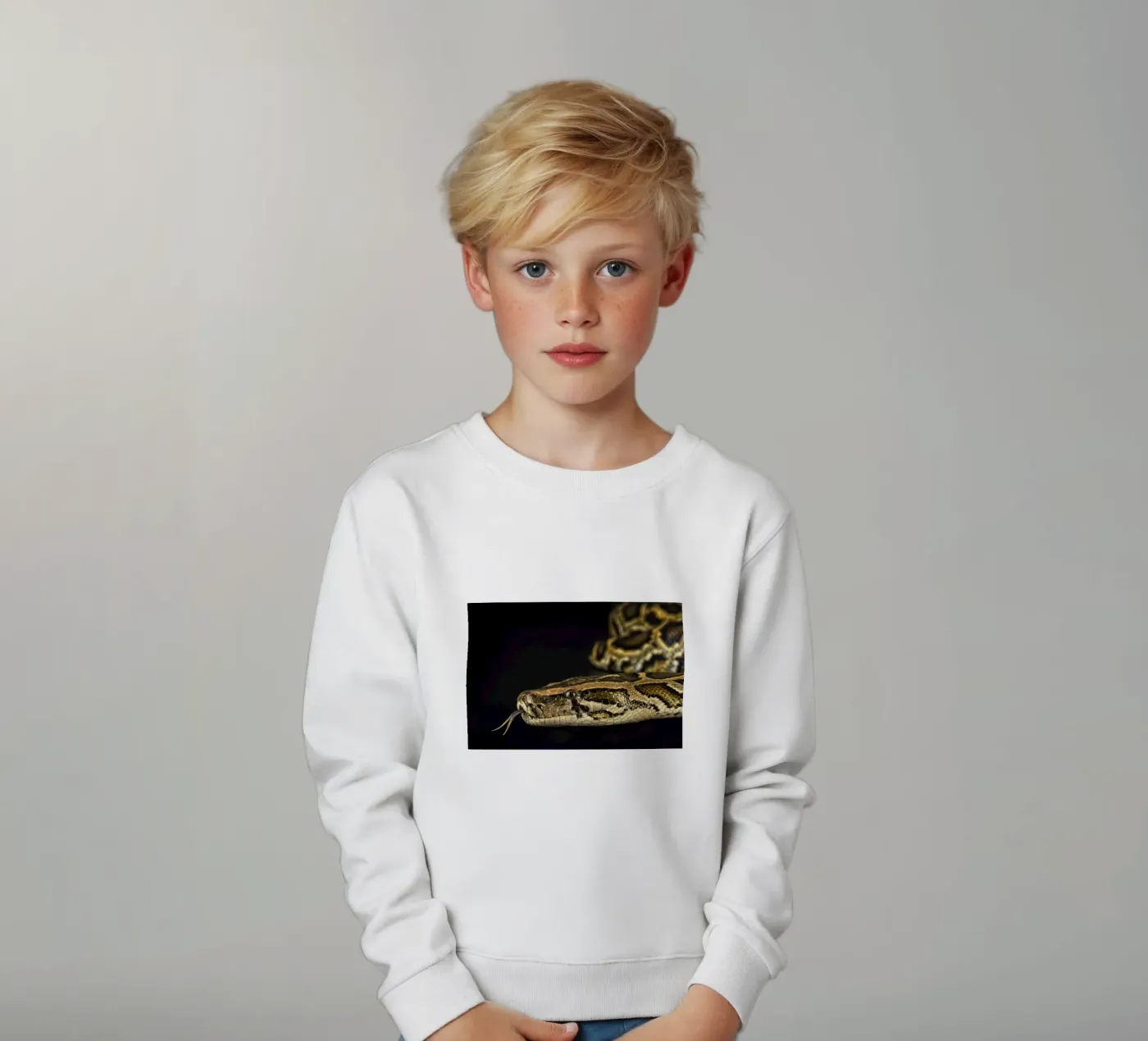 Python Headshot kids sweatshirt by Curious Collections by Marielle Leenders