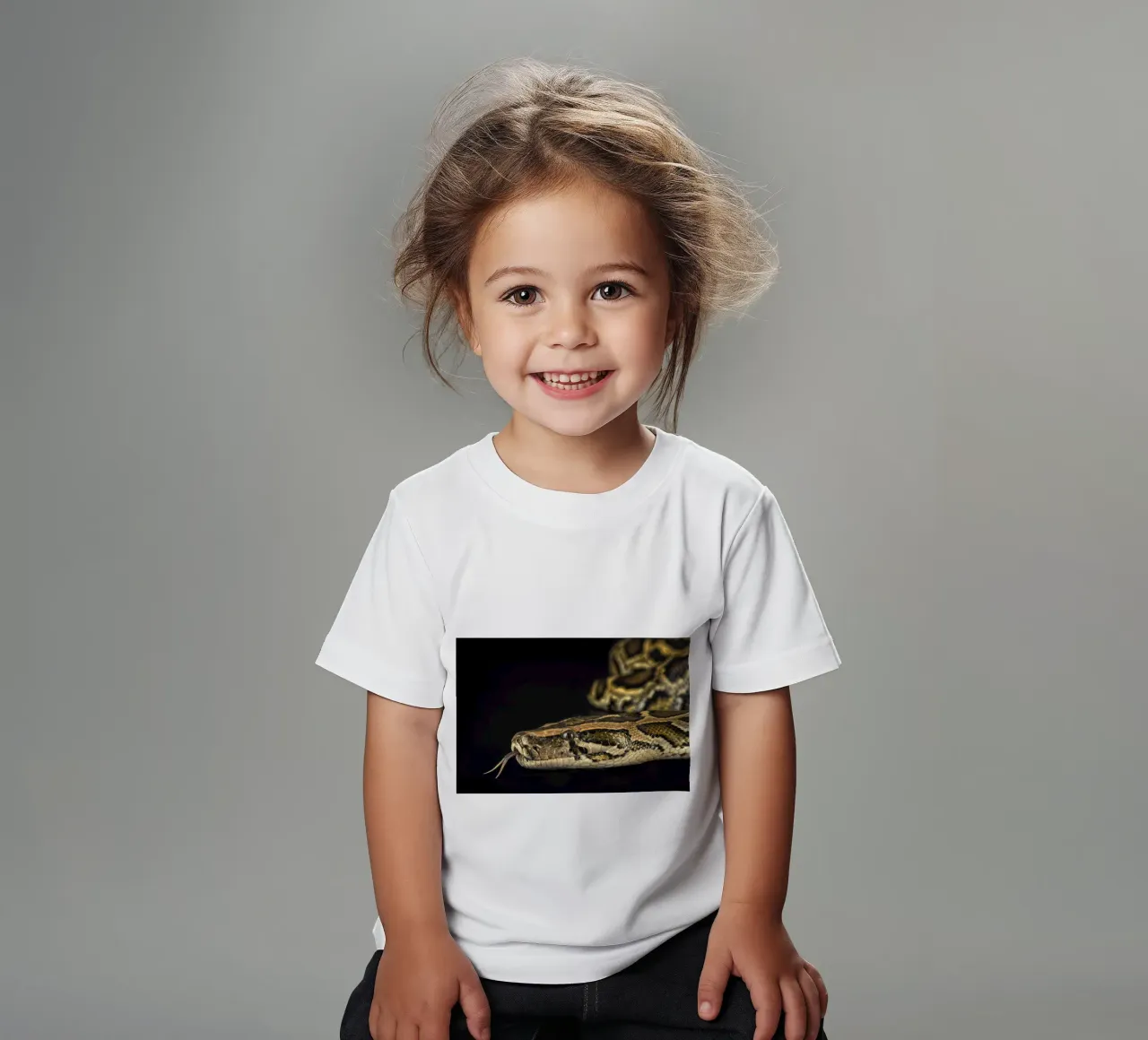 Python Headshot kids t-shirt by Curious Collections by Marielle Leenders