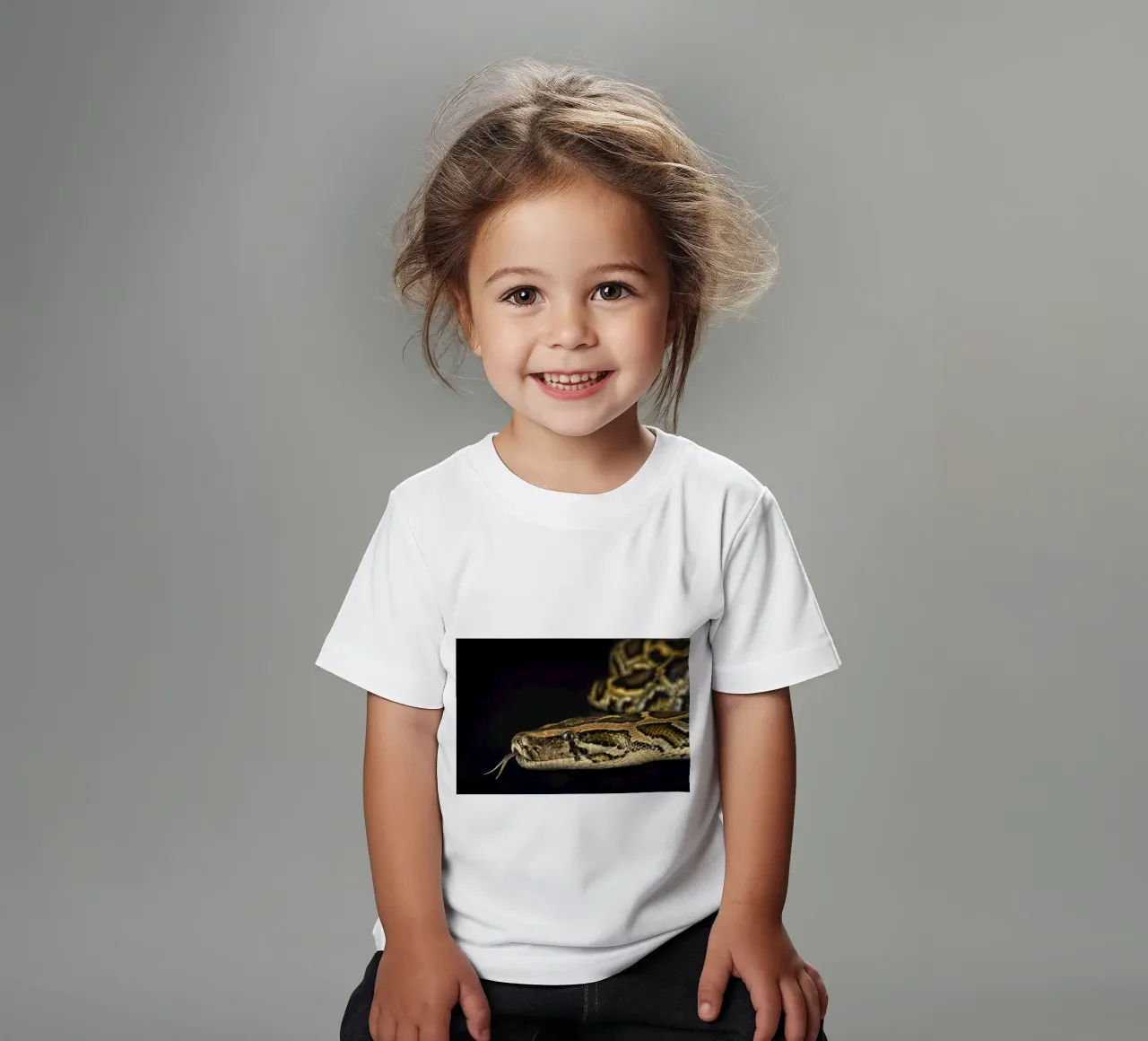 Python Hoofdfoto kinder t-shirt van Curious Collections by Marielle Leenders