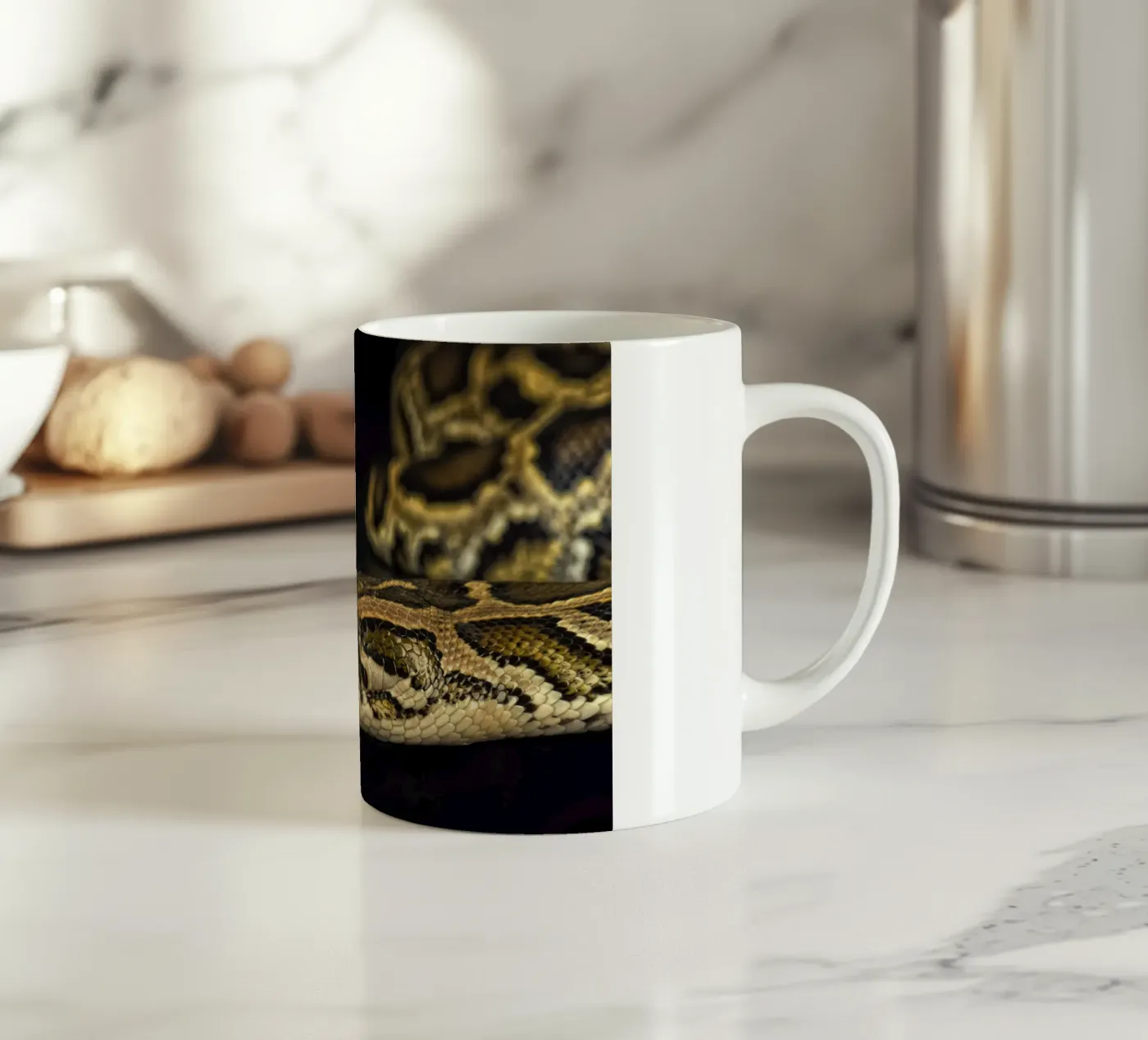 Python Headshot Keramik Tasse von Curious Collections by Marielle Leenders