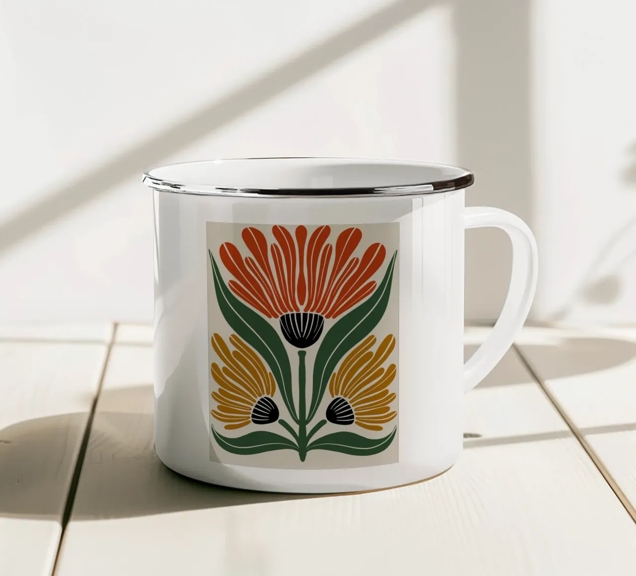 Arrangement floral tazza in smalto da LisaArtes