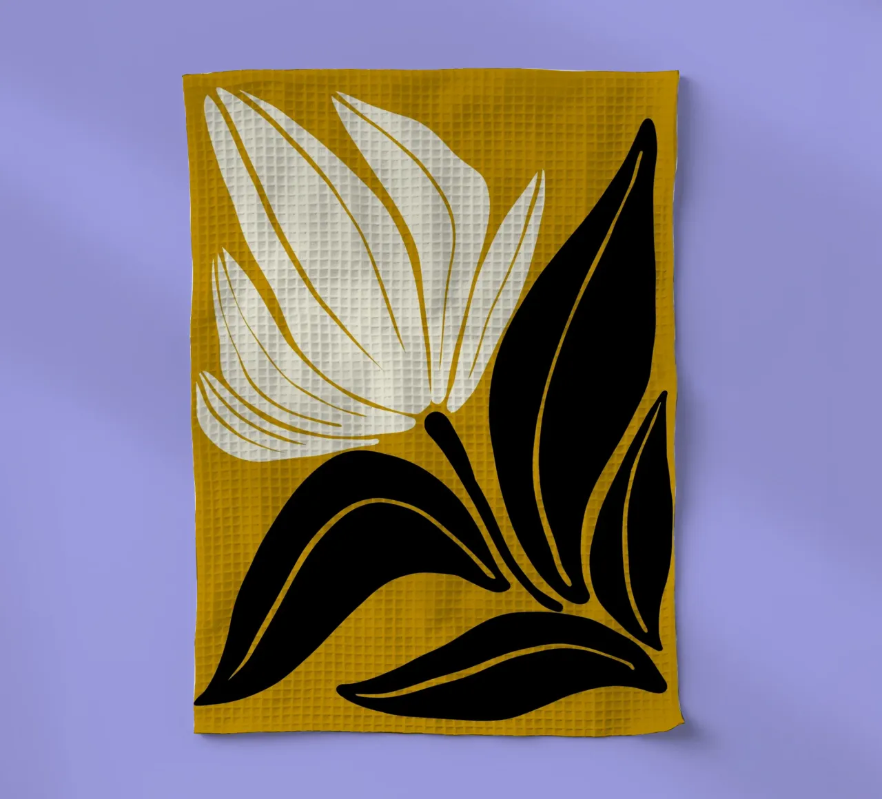 Flower cream tea towel by LisaArtes