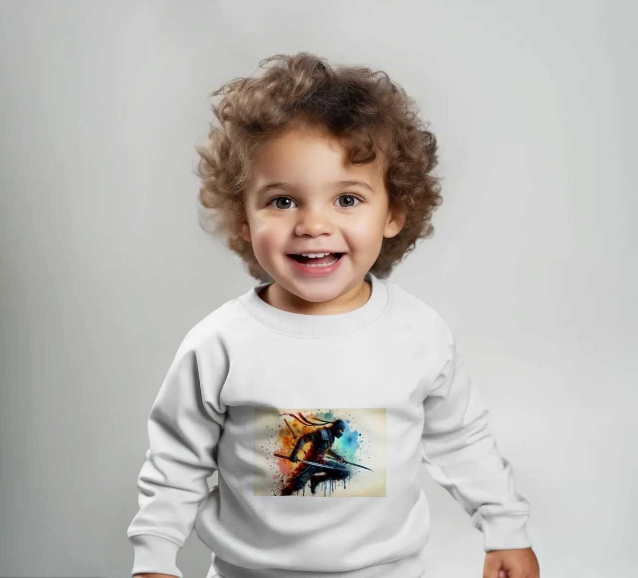 Guerriero ninja in acquerello felpa neonato da 🎁 ARTVI-SHOP