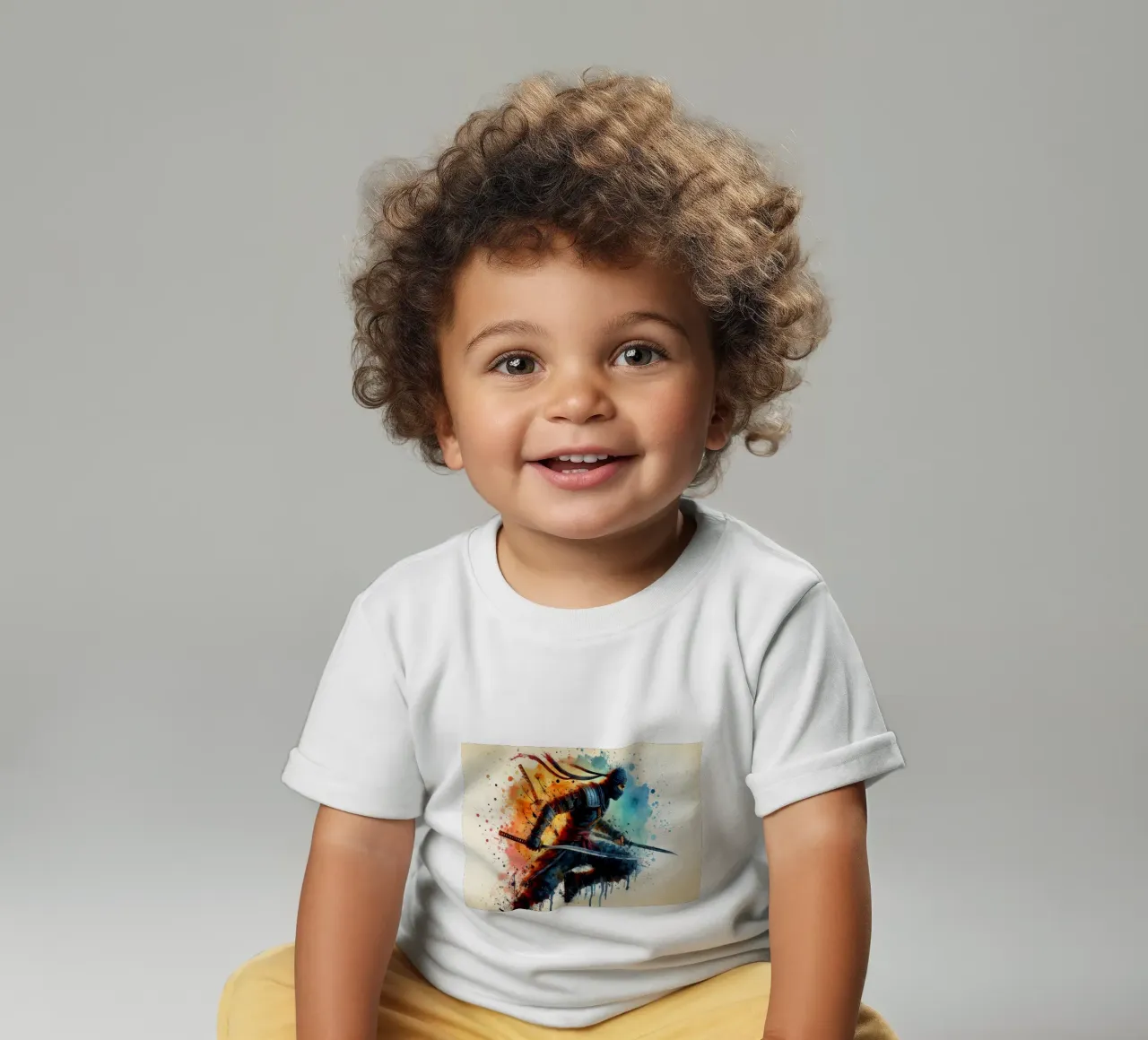 Guerriero ninja in acquerello maglietta neonato da 🎁 ARTVI-SHOP