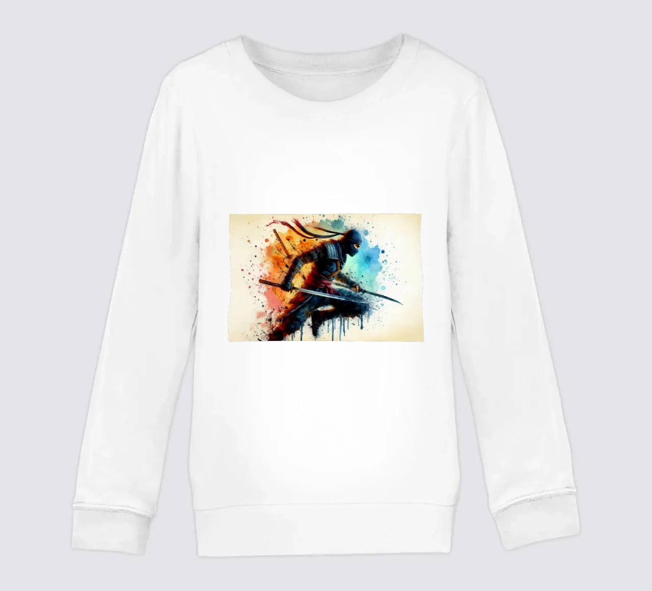 Guerriero ninja in acquerello felpa bambino da 🎁 ARTVI-SHOP