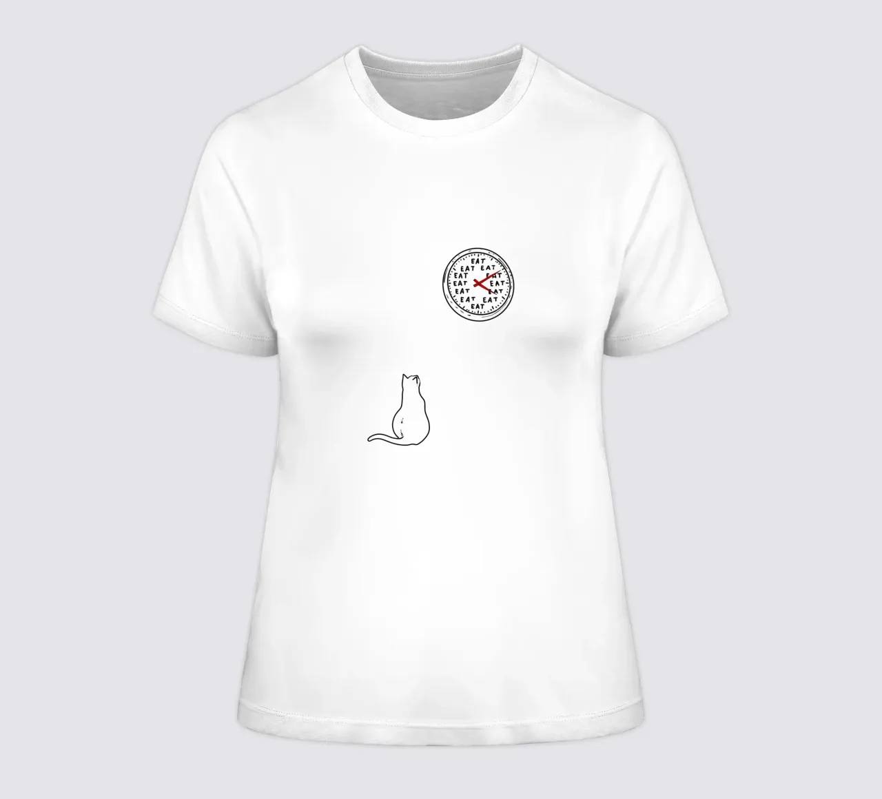 Meal Time: A Cat's Routine t-shirt da donna da edsonramosart