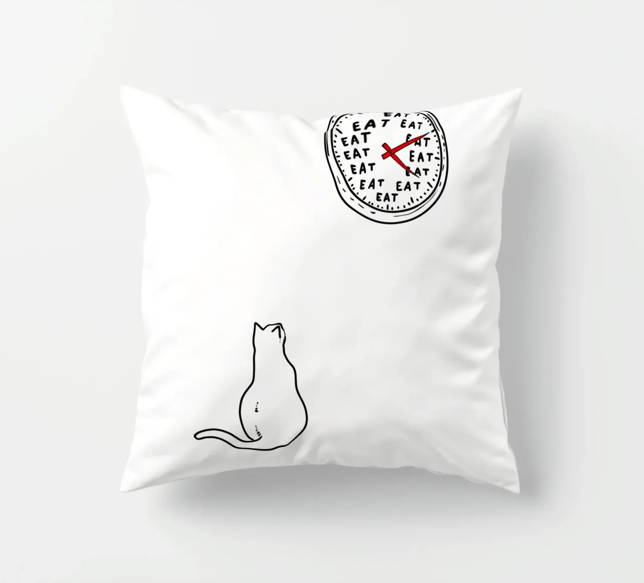 Meal Time: A Cat's Routine cuscino da edsonramosart