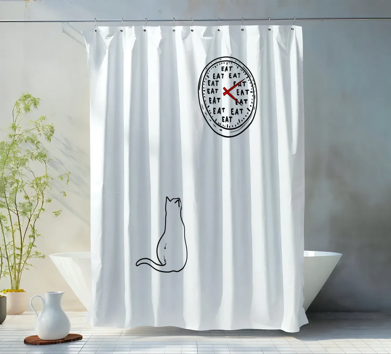 Meal Time: A Cat's Routine tenda da doccia da edsonramosart