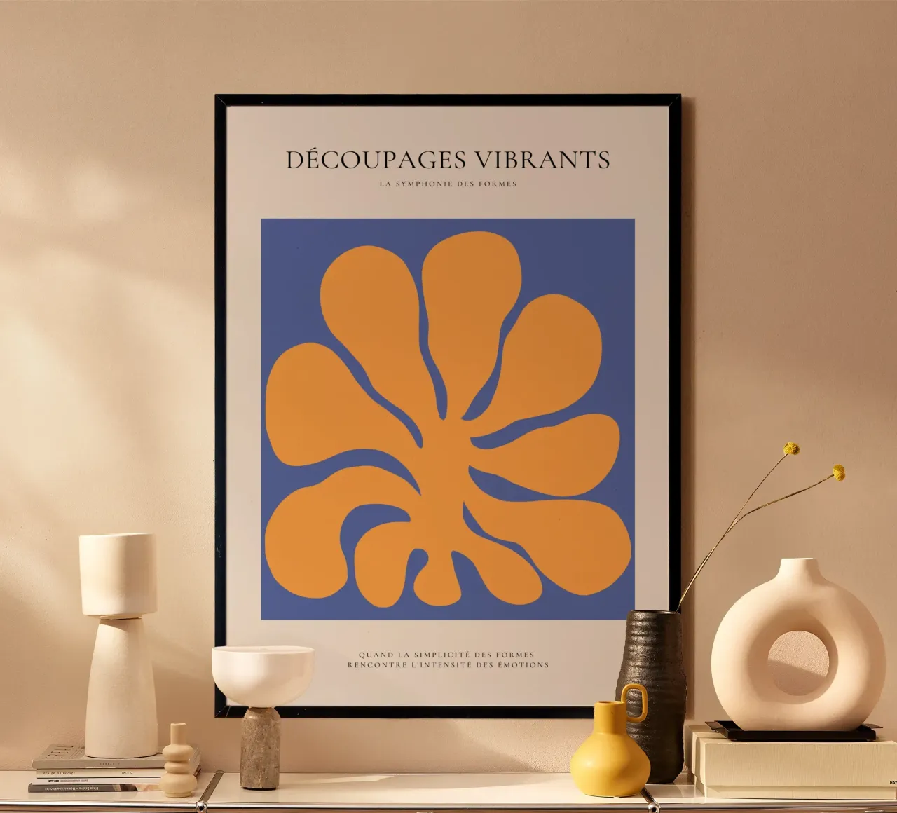 Vortice floreale poster con telaio in legno da RS LAB STUDIO