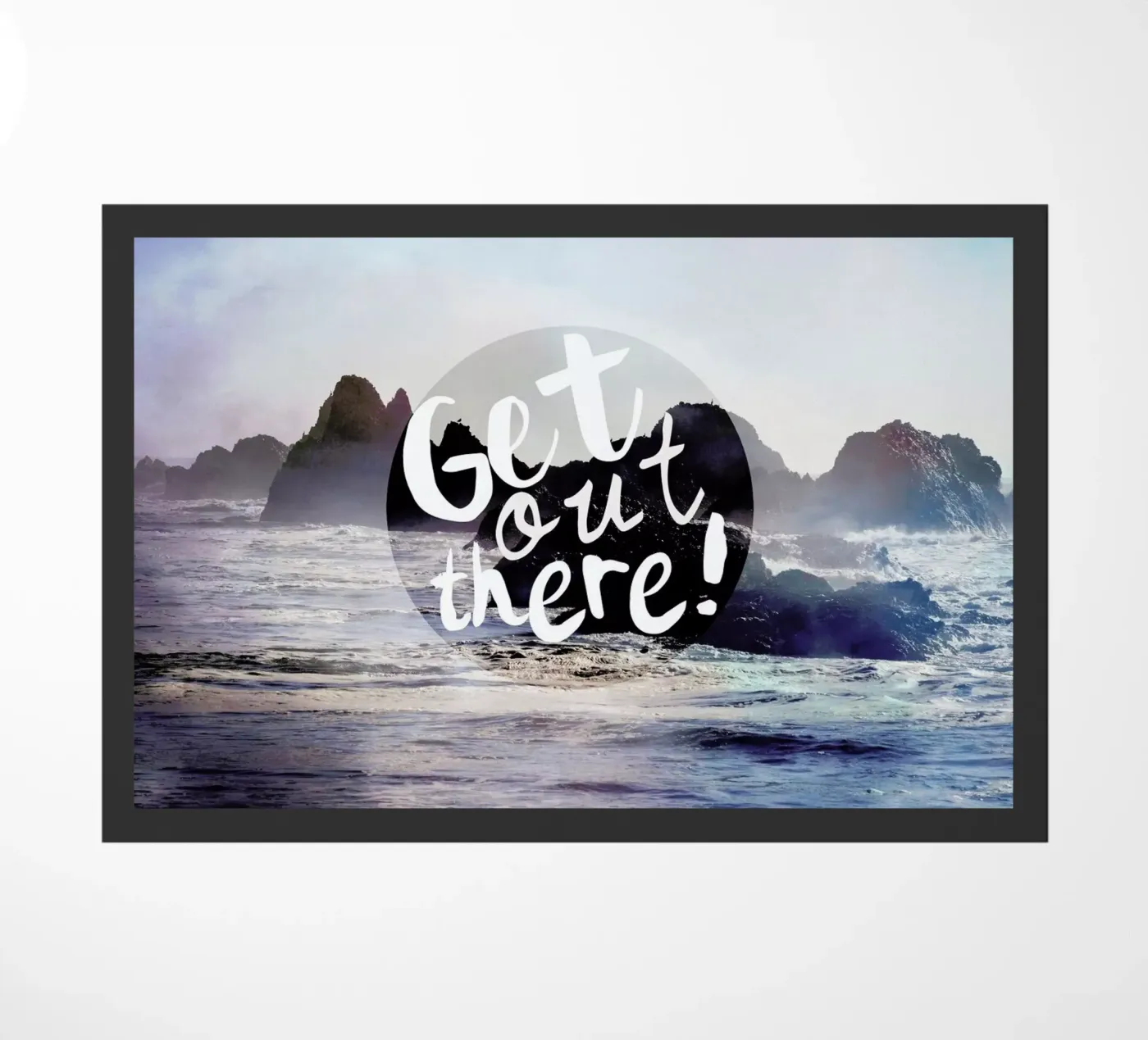 Get Out There doormat by Robin Delean