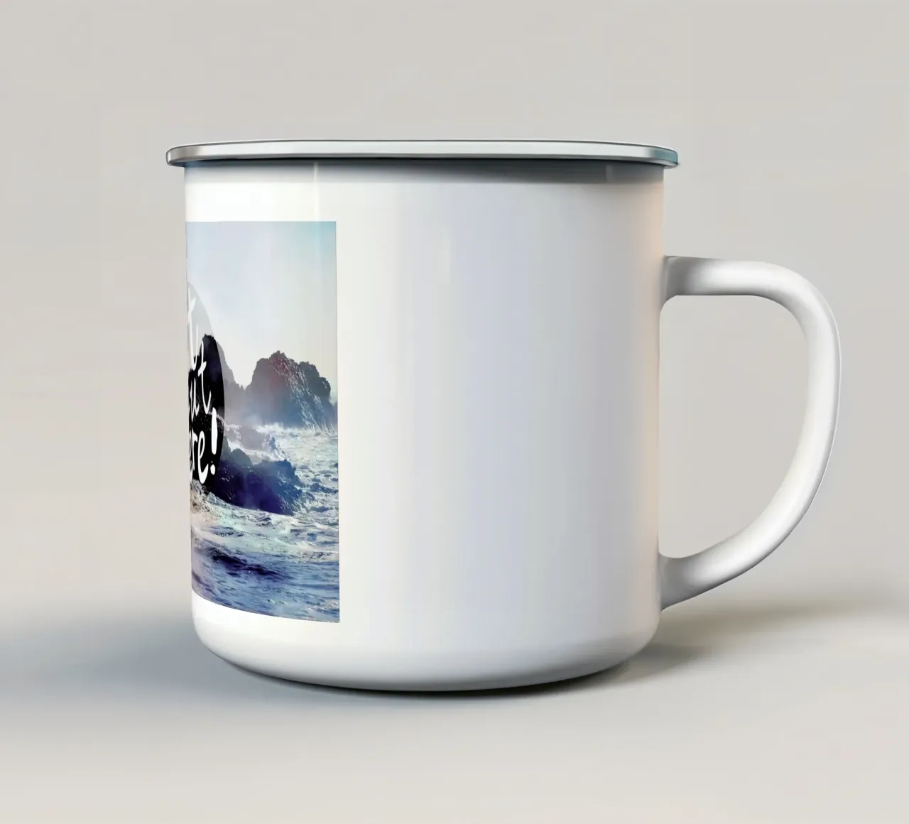 Get Out There tazza in smalto da Robin Delean