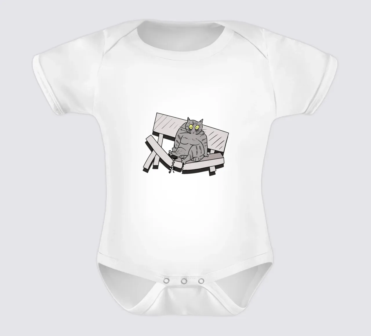 The Cat and the Broken Bench Kurzarm Babybody von edsonramosart