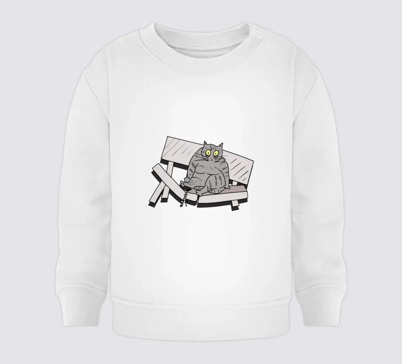 The Cat and the Broken Bench felpa neonato da edsonramosart