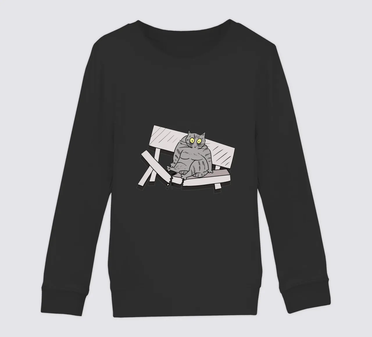 The Cat and the Broken Bench felpa bambino da edsonramosart