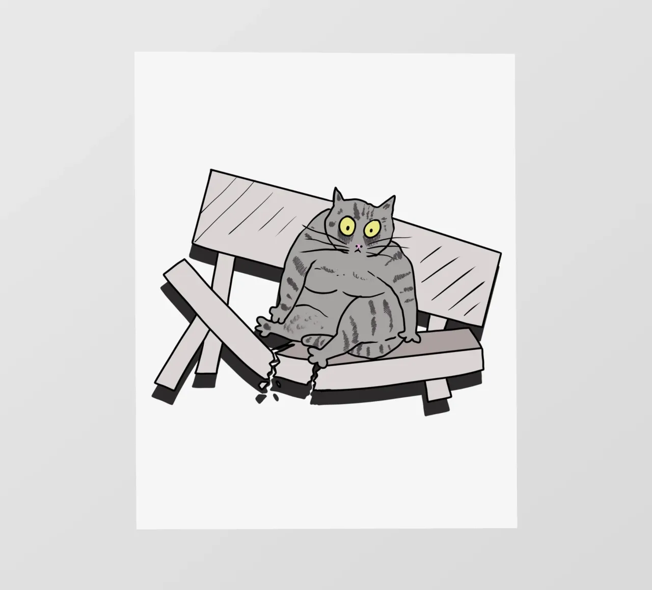 The Cat and the Broken Bench telo in pvc da edsonramosart