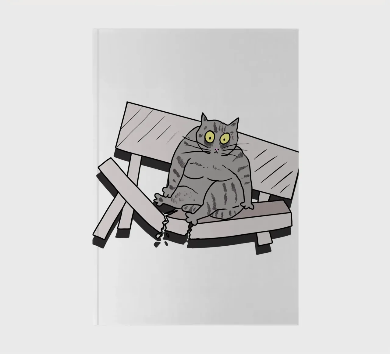 The Cat and the Broken Bench notebook by edsonramosart