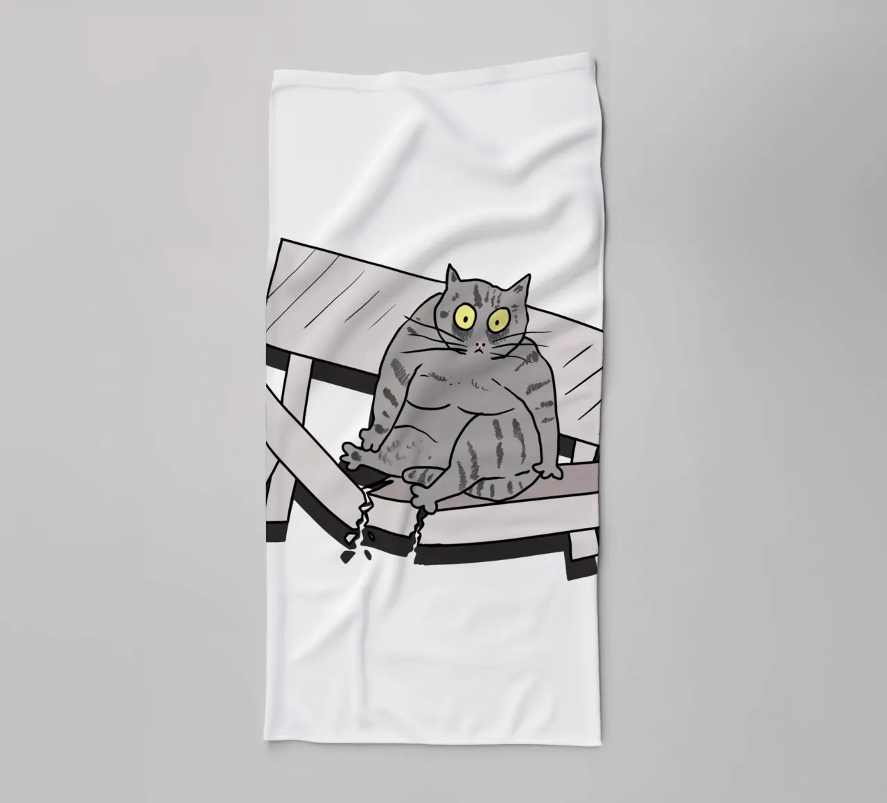 The Cat and the Broken Bench asciugamano da bagno da edsonramosart