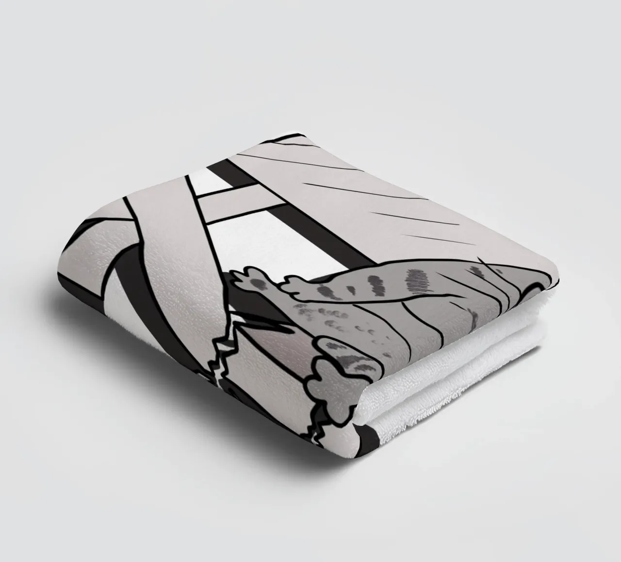 The Cat and the Broken Bench asciugamano da bagno da edsonramosart