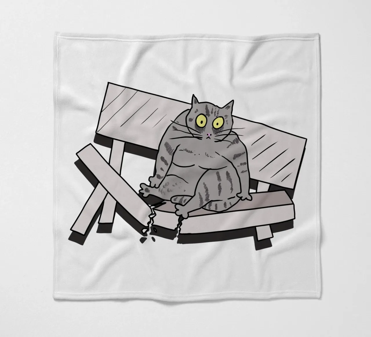 The Cat and the Broken Bench coperta in pile da edsonramosart